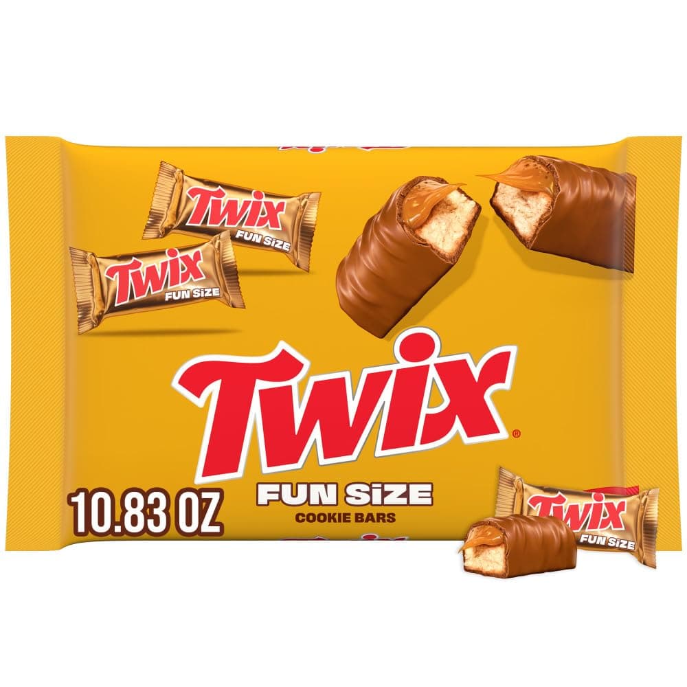 Fun Size Caramel Cookie Milk Chocolate Bars Individually Wrapped Party Candy Chocolate Candy Bars, 10.83 Oz Bag