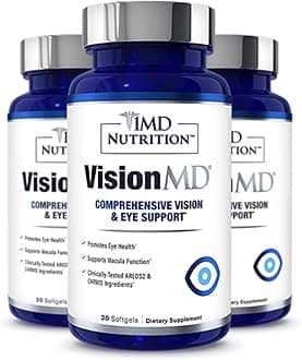 VisionMD Eye Vitamin CARMIS - with Lutein & Zeaxanthin | Supports Vision Health, Everyday Eye Strain, & Occasional Dry Eye | 90 Softgels (3-Pack)