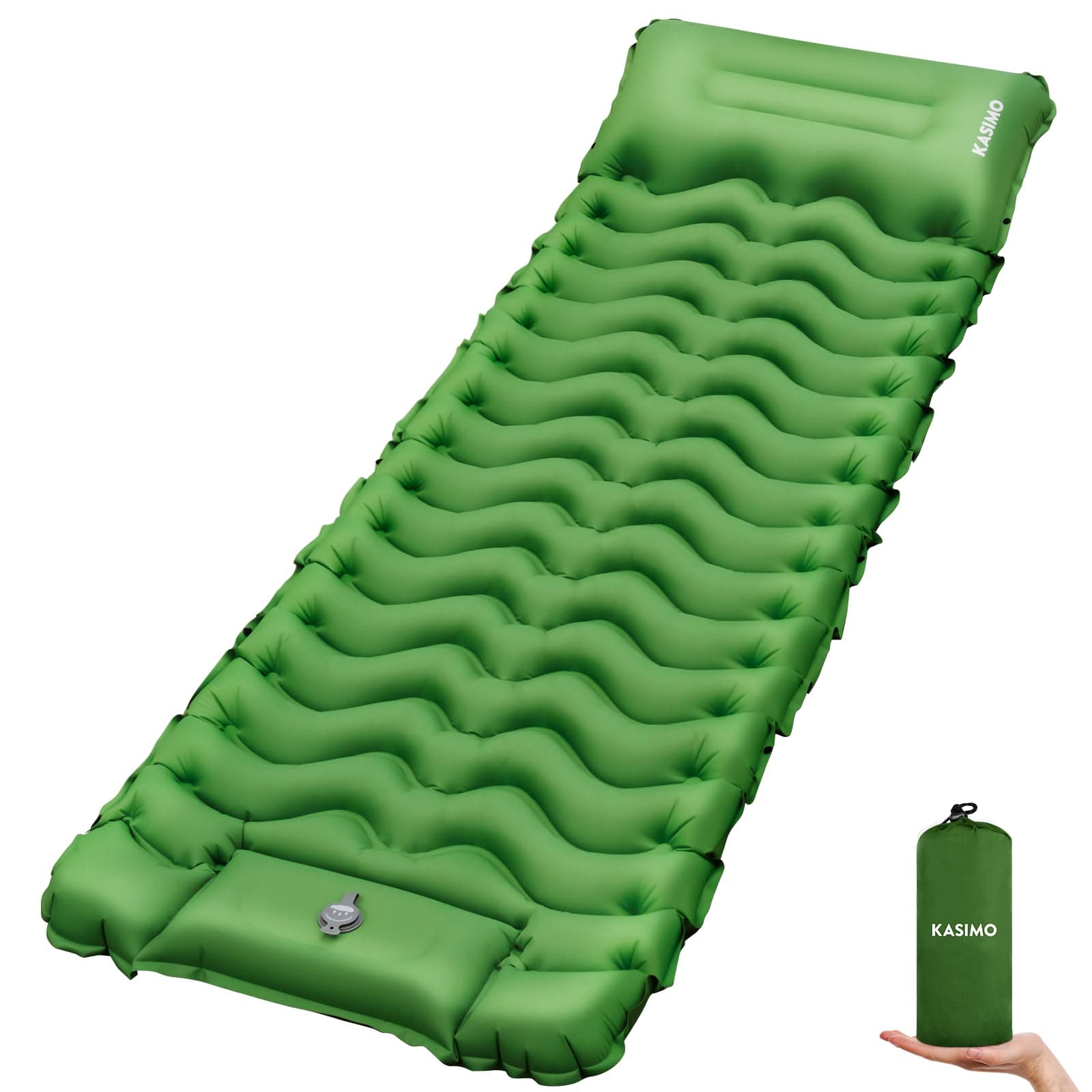 Camping Sleeping Pad, Ultralight Camping Mat with Pillow Built-in Foot Pump Inflatable Sleeping Pads Compact for Camping Backpacking Hiking Traveling Tents