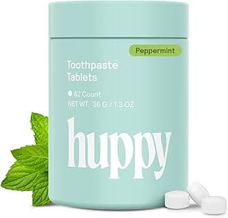 Toothpaste Tablets, Nano Hydroxyapatite Toothpaste - Natural Whitening, Fluoride Free and Remineralizing Tablets - Travel Toothpaste Tabs, Hydroxyapatite Toothpaste Tablets - 62ct, Peppermint