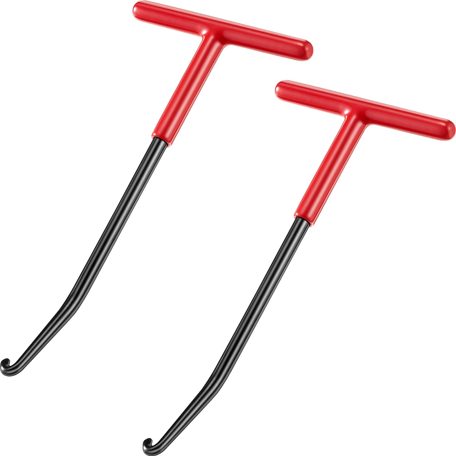 2 Pieces Exhaust Spring Puller Tool Hooks Tool Exhaust Hangers Removal Motorcycle Trampoline T Handle Hooks Expander Snowmobile Puller Pipe for Dirt Bike (Red)