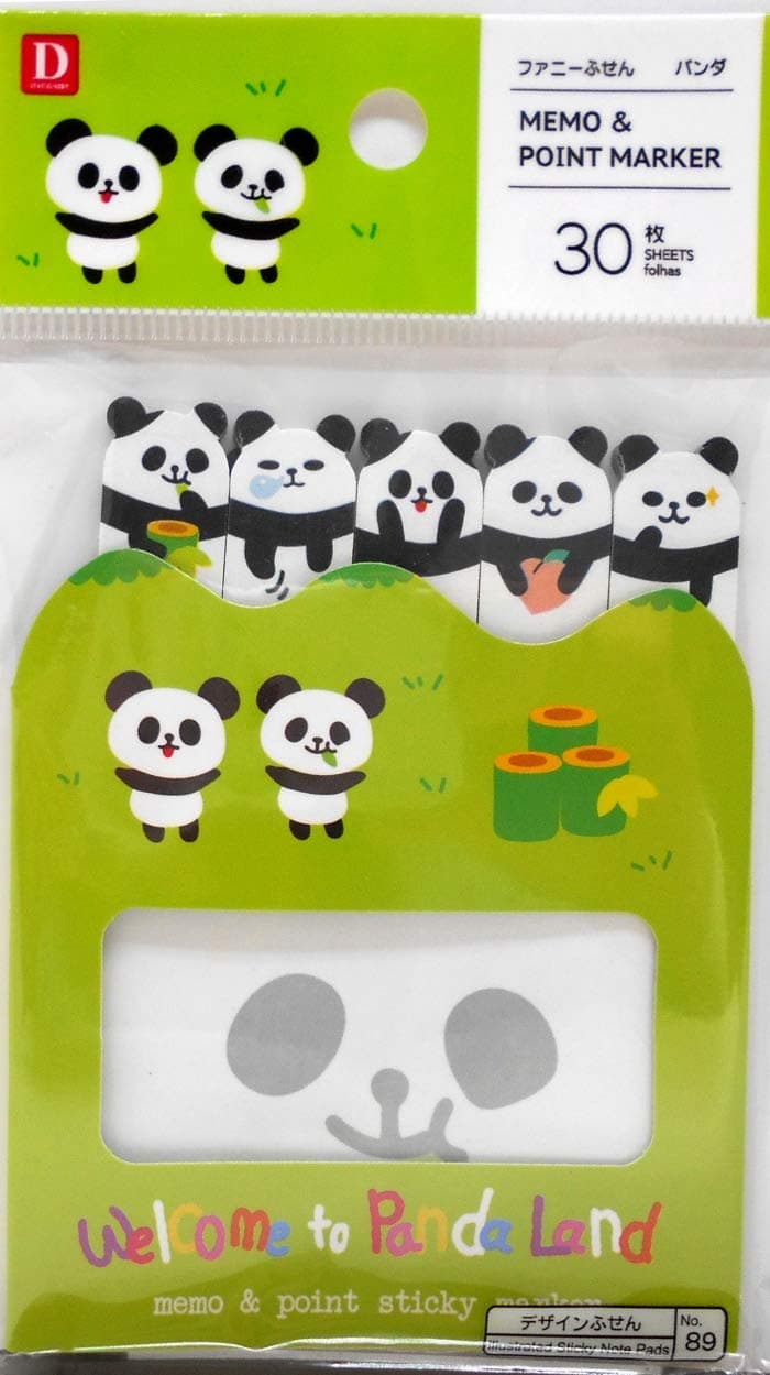 Daiso Japan Memo & Point Marker Sticky Note 30 Notes Cute Japanese Panda