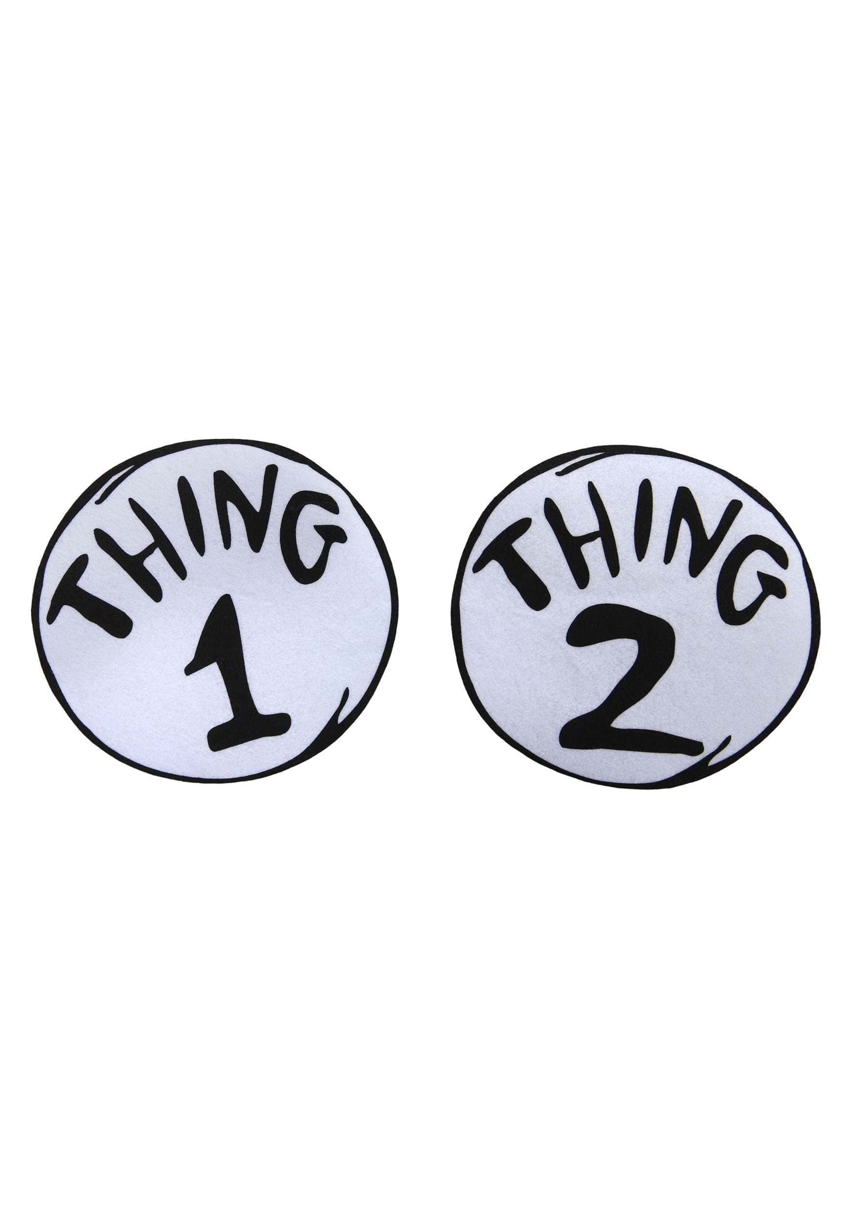 Elope Dr. Seuss Thing 1 & 2 Large Patches Set Blackwhite