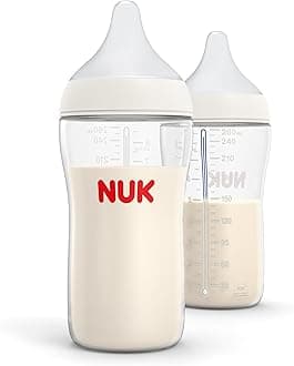 NUK Perfect Match Medium Flow 2-in-1 Natural and Anti-Colic Bottle, 8oz., 2 Pack, BPA Free