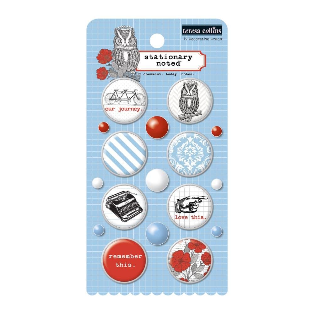 Teresa Collins Stationary Noted Decorative Brads 33/Pkg-