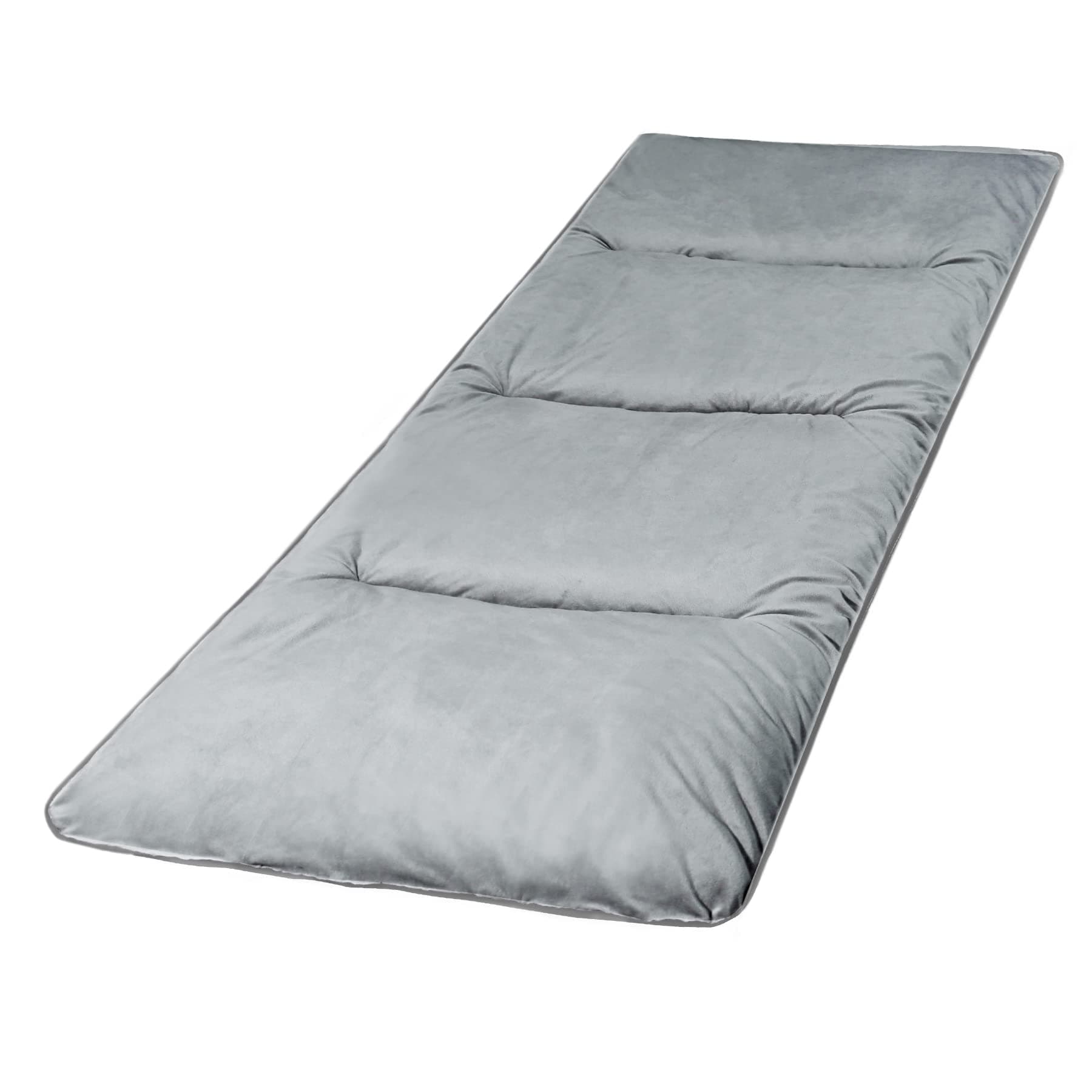 REDCAMP Extra Thick Folding Sleeping Cot Pads, 75"x28"Comfortable Soft Velvet Cotton Camping Cot Mattress Pad for Hiking, Backpacking,Navy Gray Brown