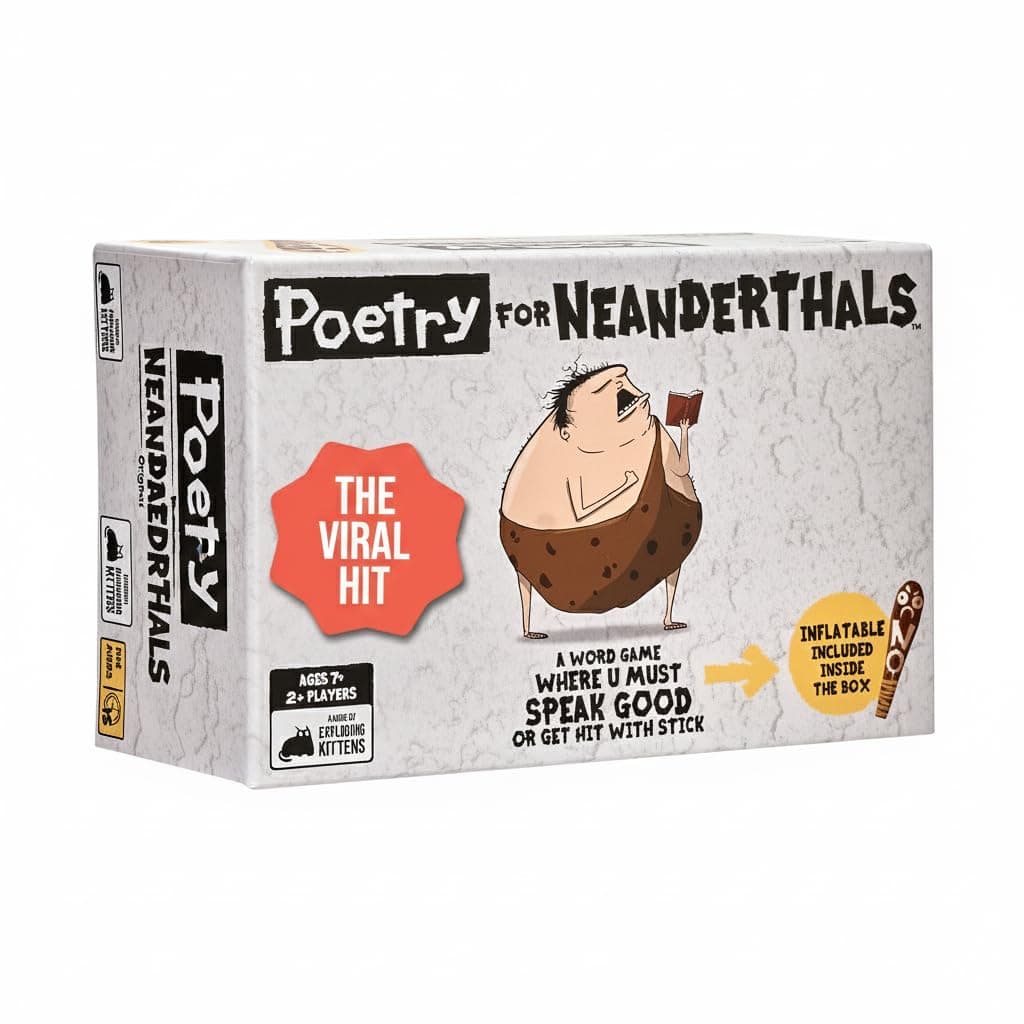 Poetry for Neanderthals by Exploding Kittens - 2+ Players - Ages 7+ - 15 Minutes to Play - Competitive Word Guessing Game - Party Game, Ideal for Family Night, Kid and Adult