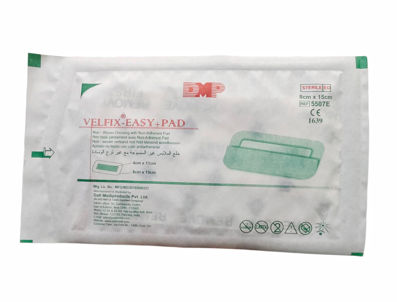 Velfix Easy + Pad Dressing for wounds 8cm x 15cm (Pack of 5 pcs)