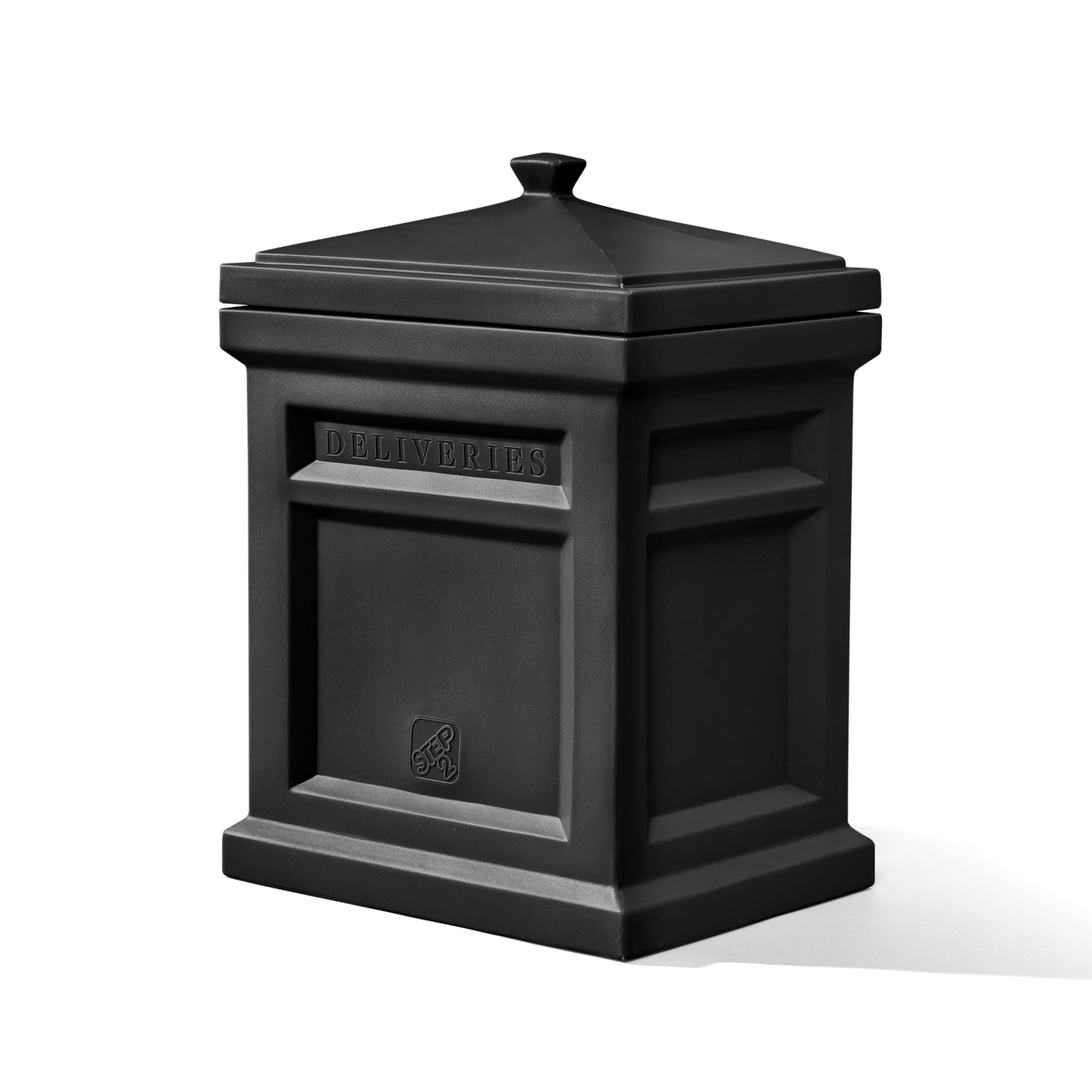 Step2 Express Parcel Delivery Box, Large Outdoor Package Bin with Lid, Weather-Resistant, Black
