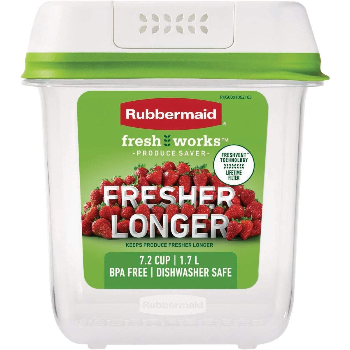 Rubbermaid FreshWorks Saver, Medium Produce Storage Container, 7.2-Cup, Clear