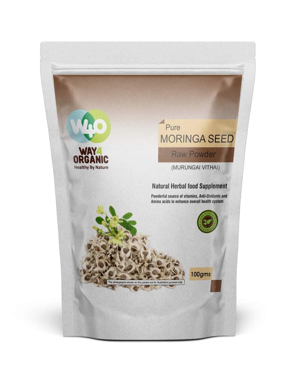 Pure Moringa Seed Raw Powder - 100g