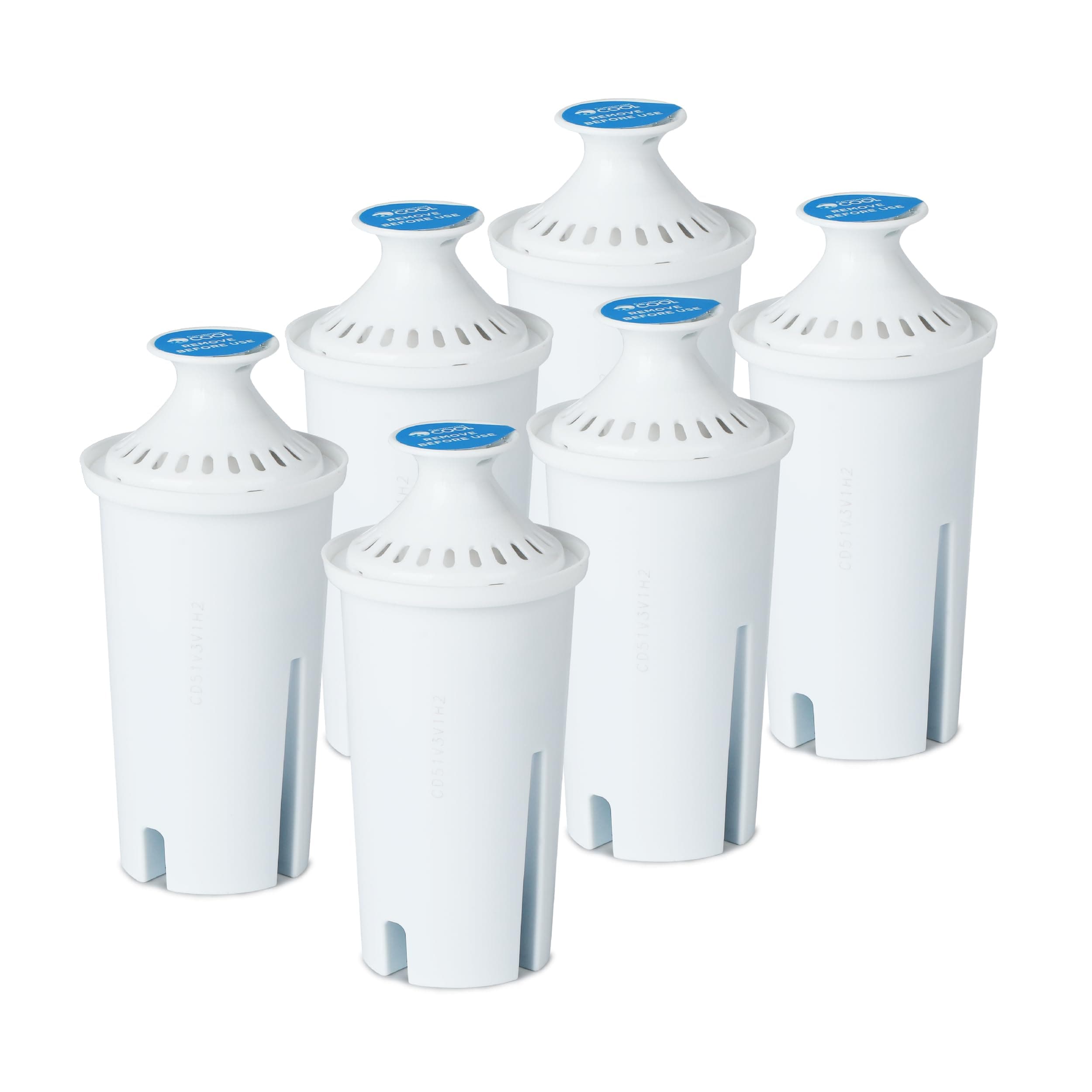 Commercial Cool Water Filter Replacements, Replacement Water Filters for Standard Brita Pitcher, Lasts Up To 60 Gallons, NSF Certified, CCWFB6, White, 6-Pack