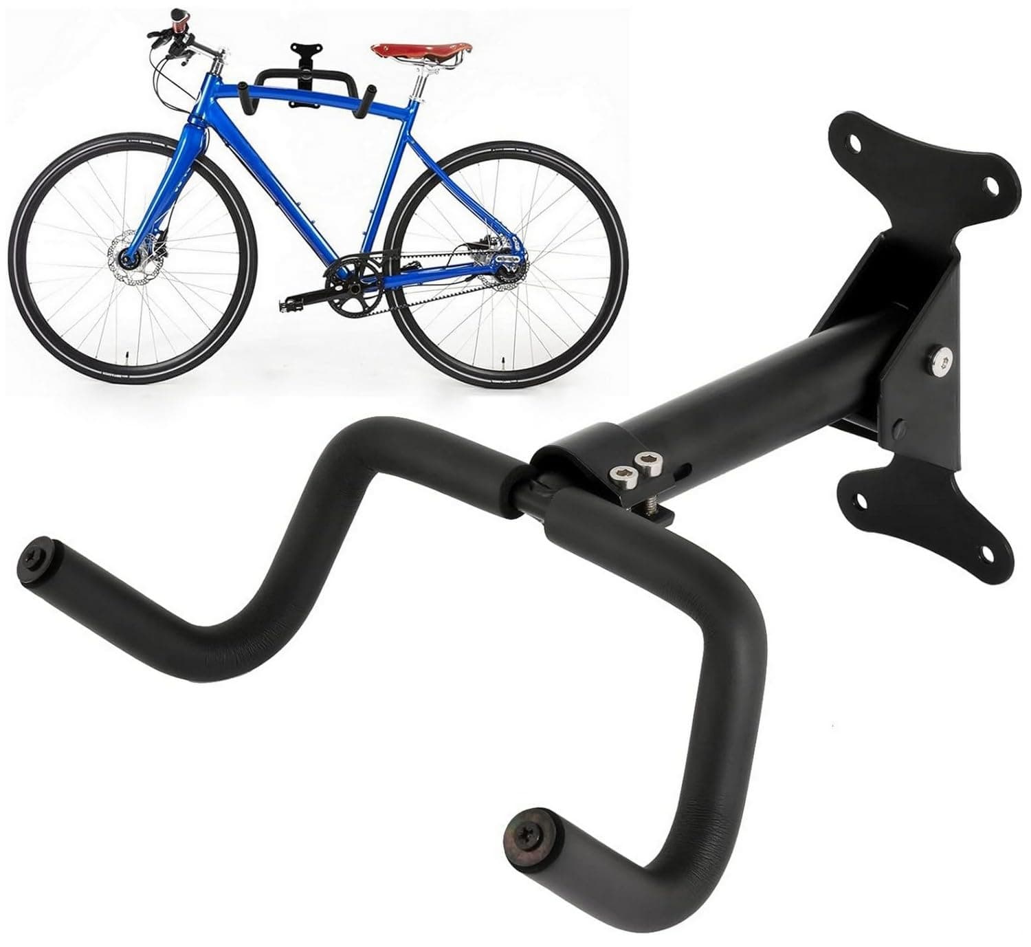 Bike Storage Rack Bicycle Wall Mount Hanger: ® Adjustable Horizontal Hook Holder For Garage, Heavy Duty Indoor Foldable Rack, All Home Road (Style 1)