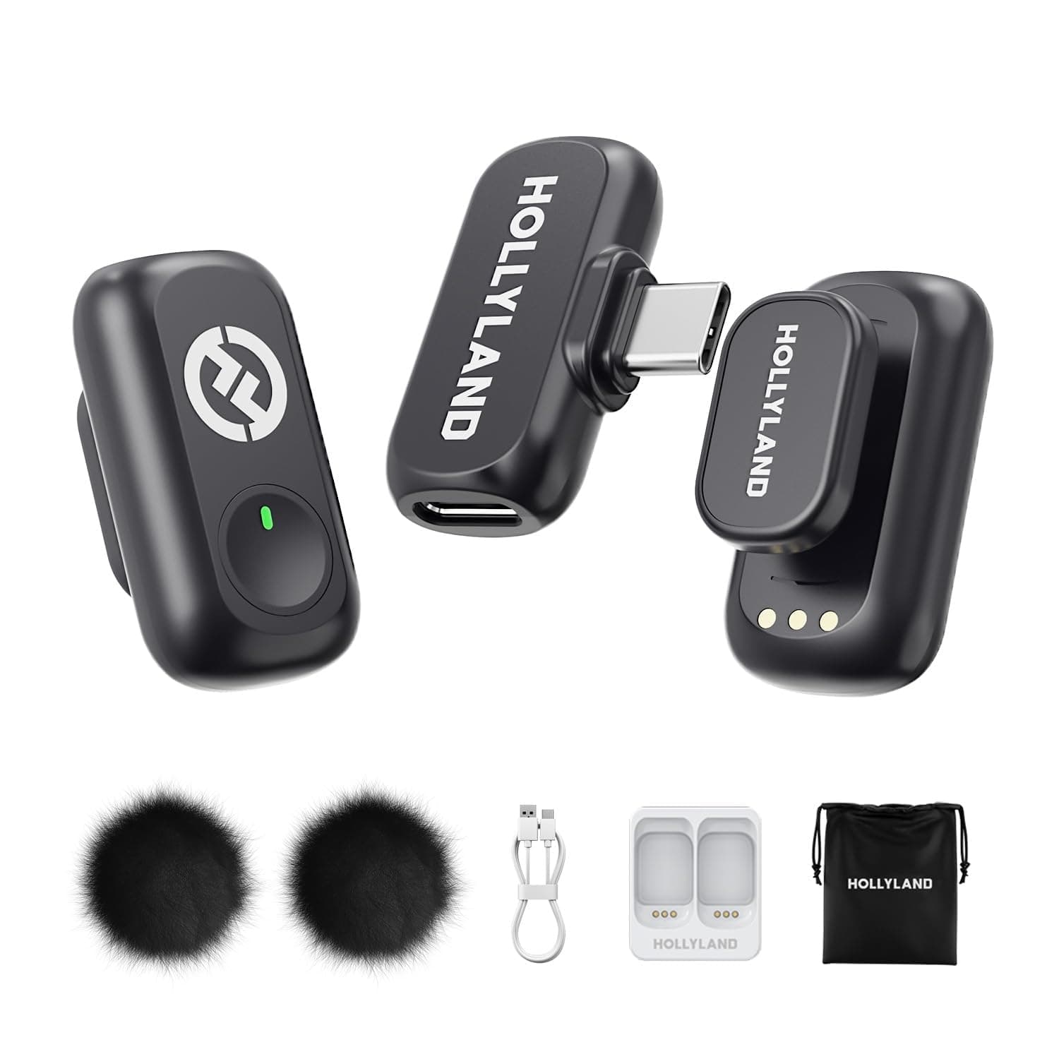 Lark A1 Wireless Microphone for iPhone & Android, 48kHz/24-bit Studio Audio, 3-Level Noise Cancellation, 200m Range, Magnetic Mini Mic for Video Recording & Live Streaming (2TX + USB-C RX)