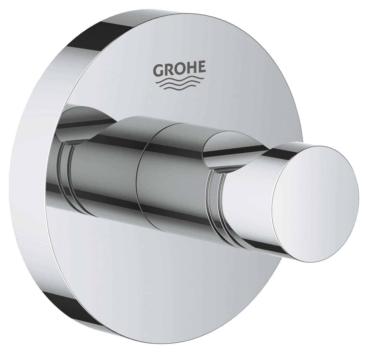 GROHE Start QuickFix Robe Hook (Metal, Concealed Fastening, Including Screws and Dowels, Extra Easy to Fit QuickGlue), Size 45 mm, Chrome, 41173000