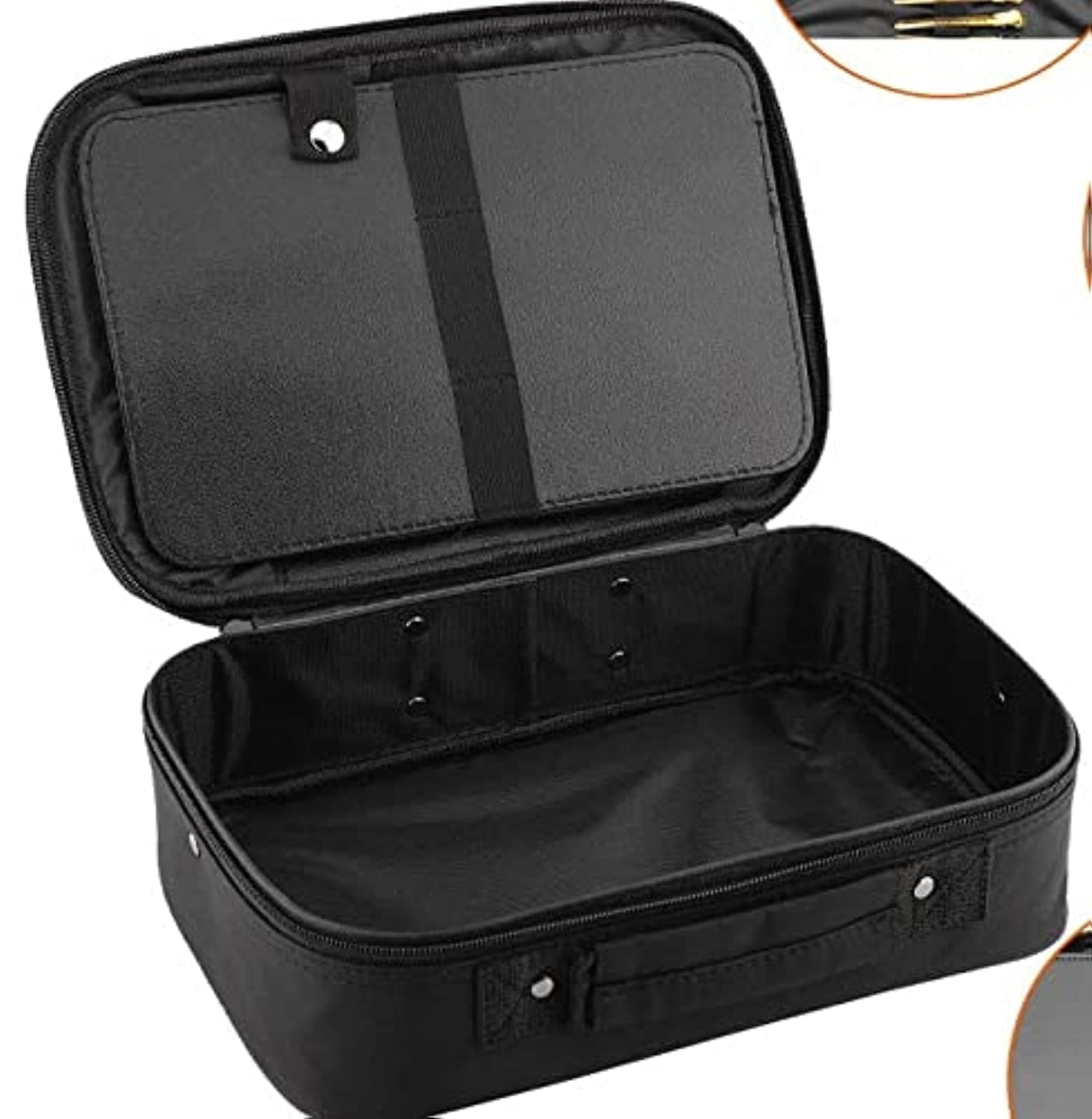 I.E. LA PERLA TECH Barber Case Hairdressing Tool Travel Carrying Box Clippers Storage Organizer Bag for Clipper Trimmer Shaver Scissor (Black)