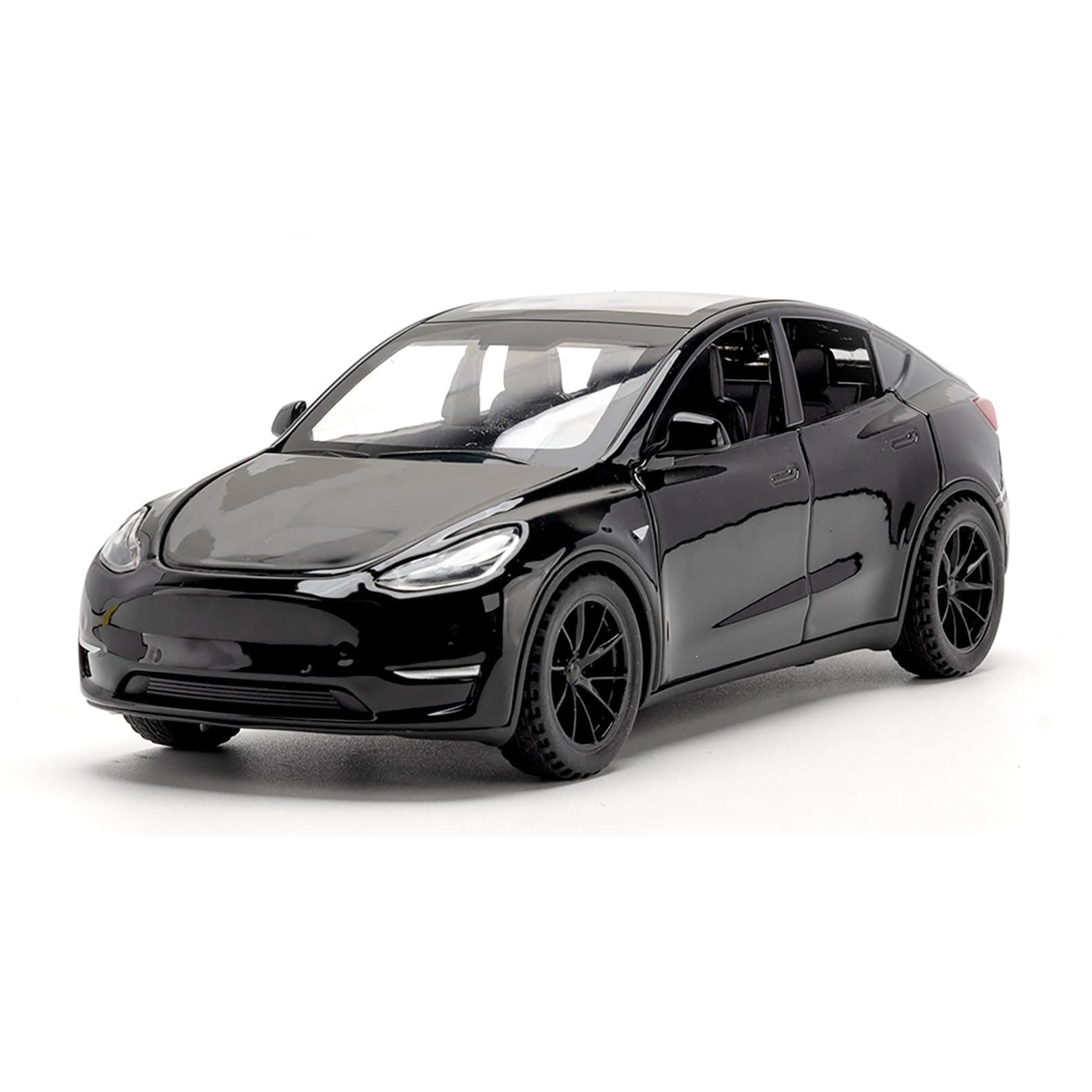Tesla Model Y 1:32 Scale Model Car, die Cast Alloy Electronic Toy With Pull Back Function, With Lights and Music, Mini Vehicle Toy as a Gift for Children (Black)