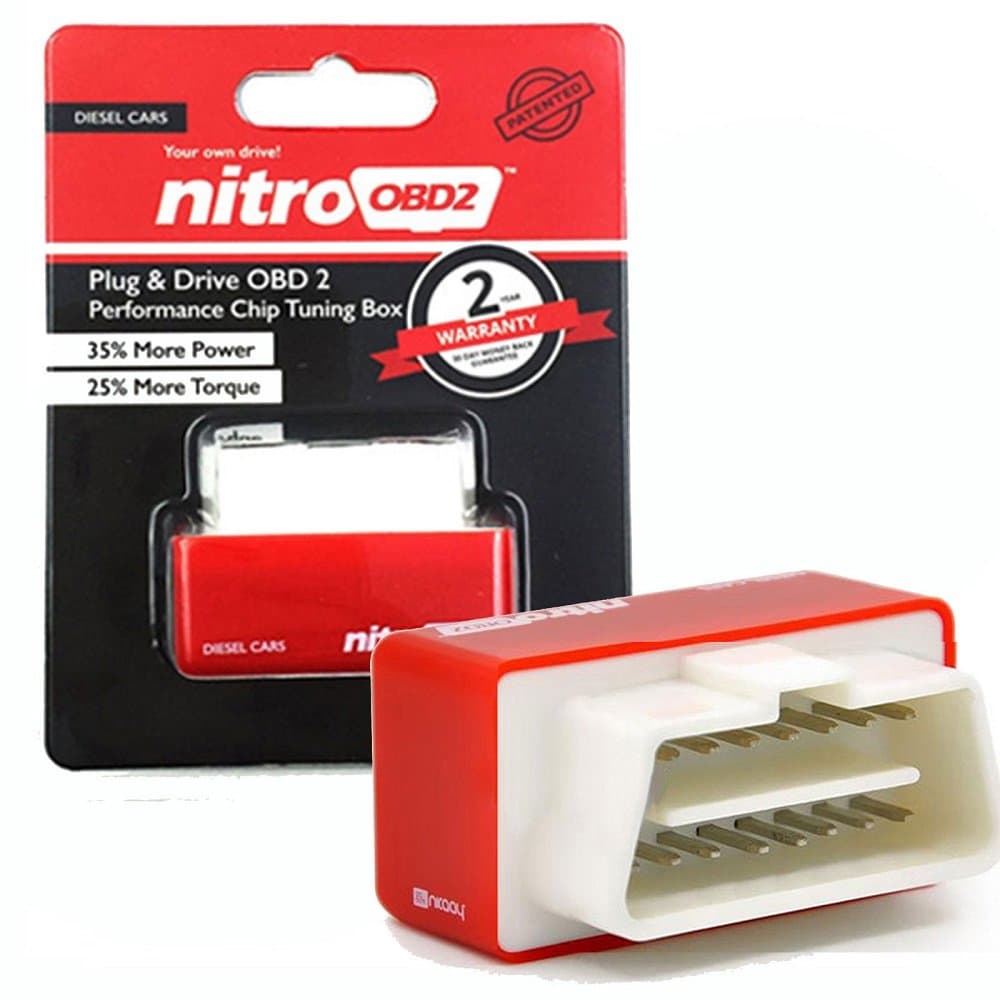 Mini Size Nitro OBDII ,Economy Chip Tuning Box , Performance Chip ,Plug & Drive ,for Diesel Cars .(Red)