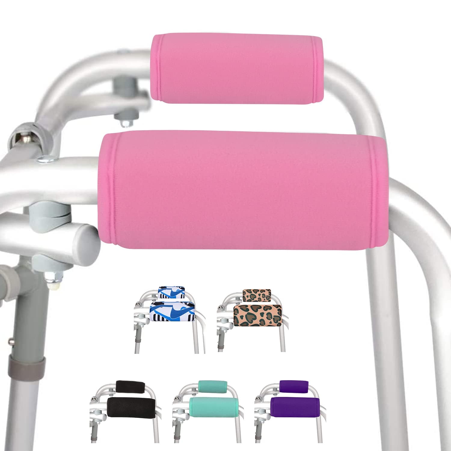 supregear Walker Grips (2 Pack), Soft Padded Hand Covers, Non-Slip Comfortable Cushion Padding for Folding Walker Handle, Moisture Wicking Mobility Accessory