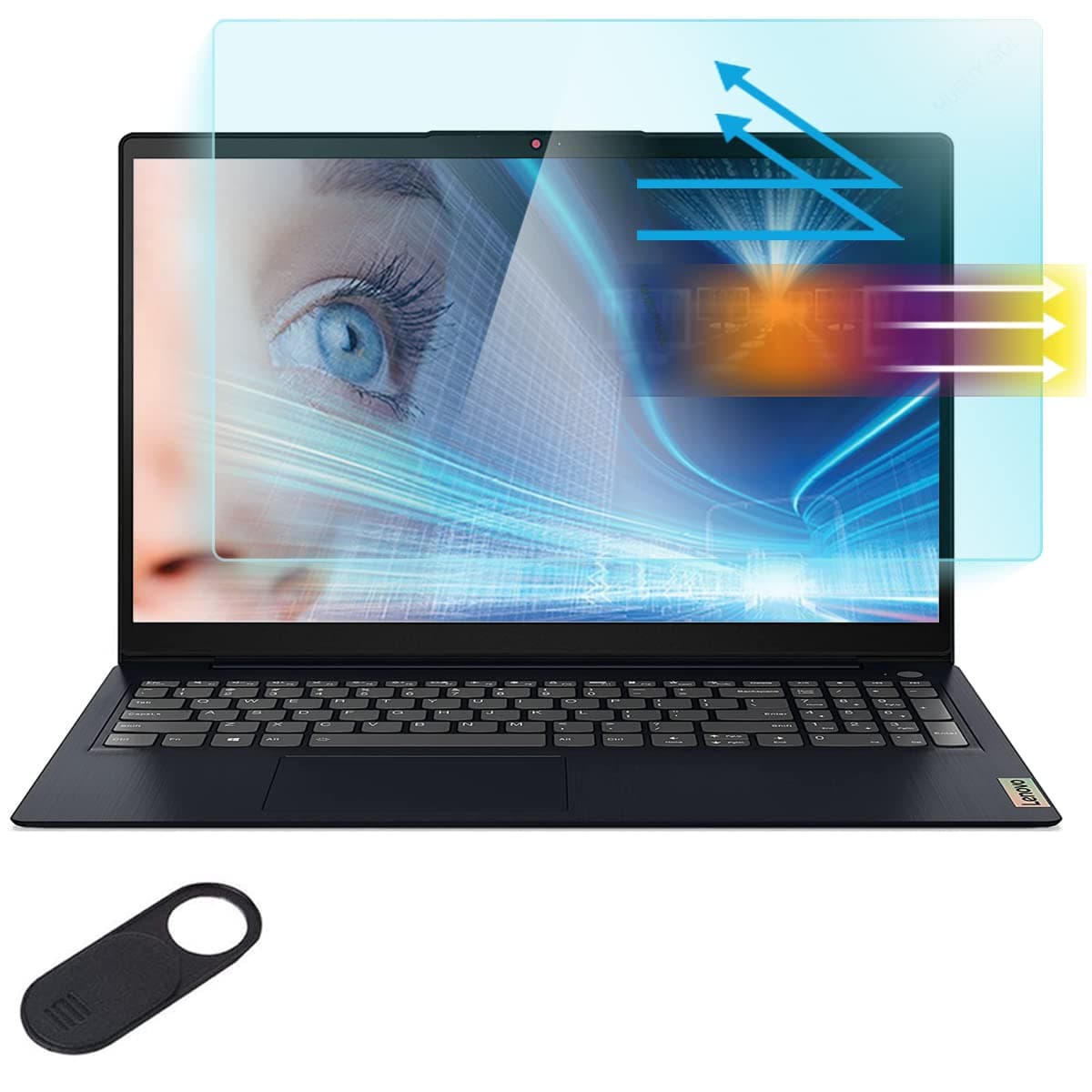 Anti Blue Light Screen Protector for 15.6" Lenovo IdeaPad 1 1i 3 3i 5 5i 15.6, IdeaPad Slim 3 3i 15.6", Yoga 7 7i 15.6, Legion 5 5i 15.6, Thinkpad 15.6, LQQ 15.6 Eye Protection UV Glare Filter