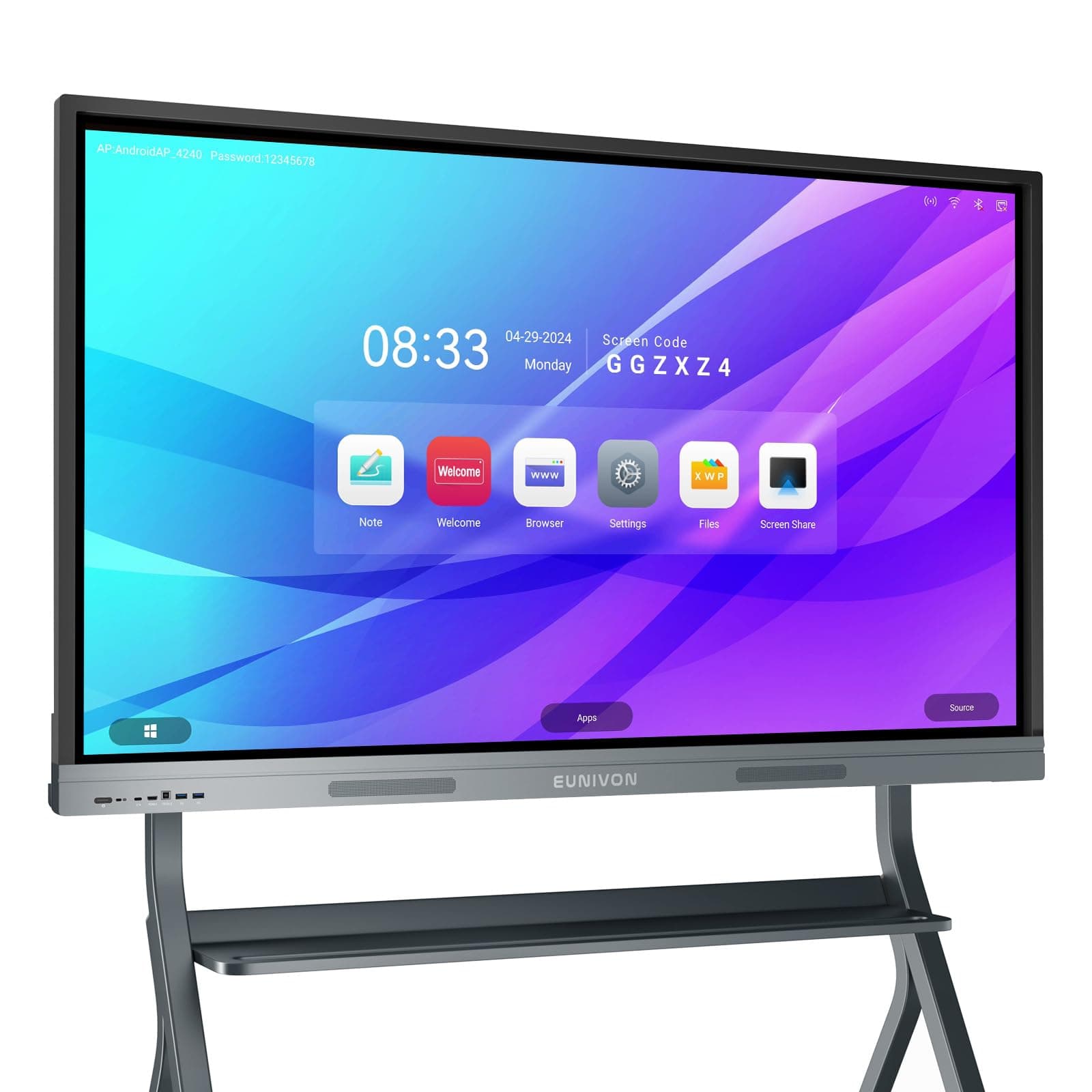 - Smart Board, 55'' 4K UHD Smart Whiteboard, 8+128GB Touch Screen Electronic Whiteboard, Interactive Whiteboard for Classroom and Business (Wall Mount Included)