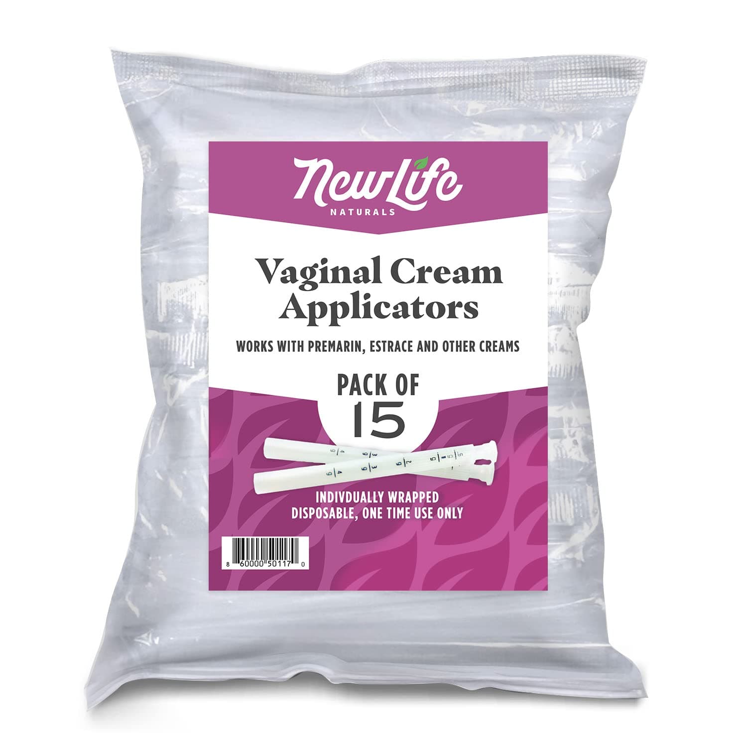 Disposable Plastic Vaginal Cream Applicators Hygienic Threaded Injector Applicator Preseed Estrace Premarin OTC Cream Products Dosage Markings- 15 Pack