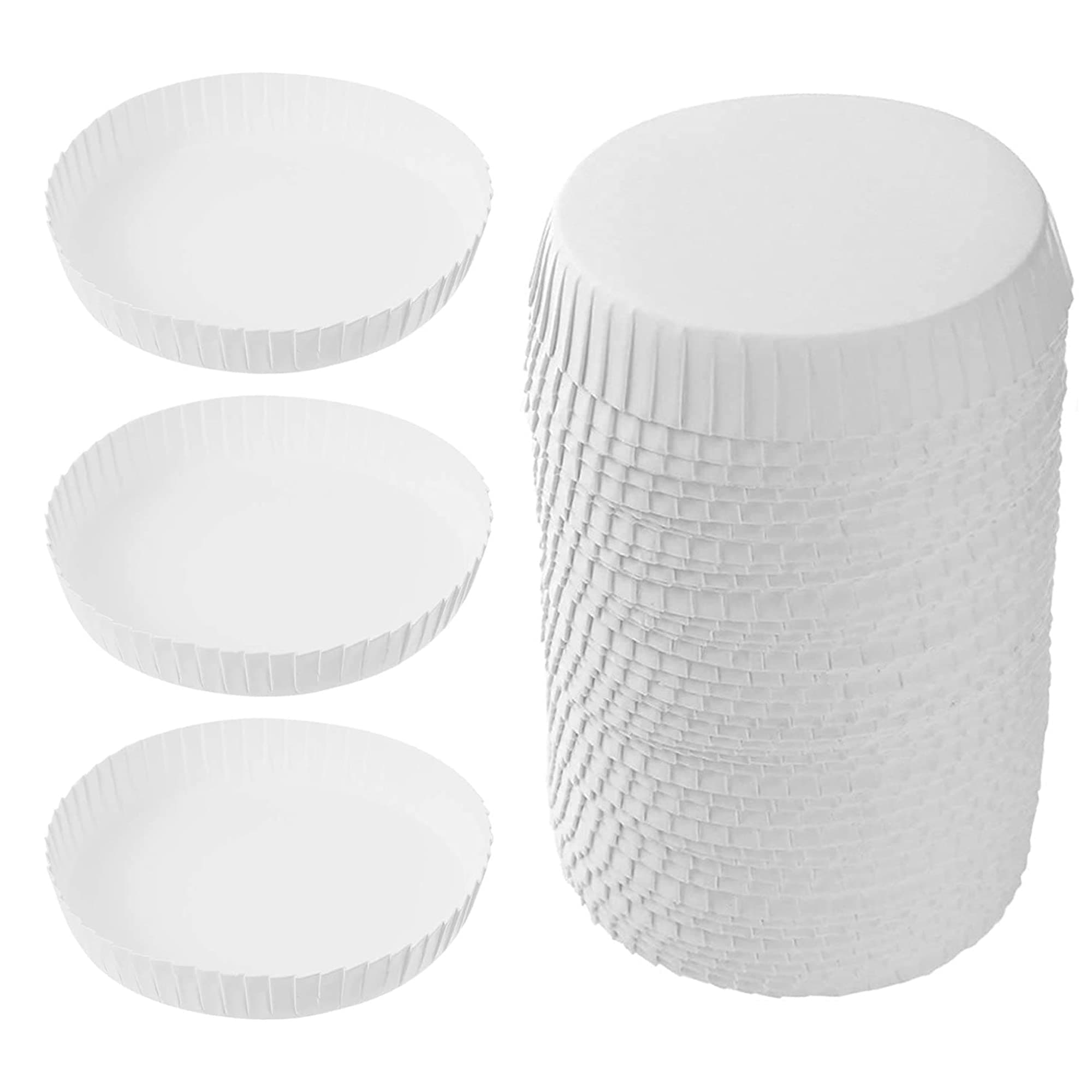 100pcs Disposable Paper Cup Covers, Coffee Tea Cup Covers Recycled Paper Drinking Cup Lids Covers Perfect for Travel Hotel Coffee Bar Parties Wedding Home Kitchen (6.5 X 6.5cm)