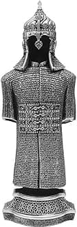 Jawshan Kabir Islamic Home Decor Showpiece Gift - Ottoman Suit of Armor Muslim Art Piece (14 x 4.5in, Silver)