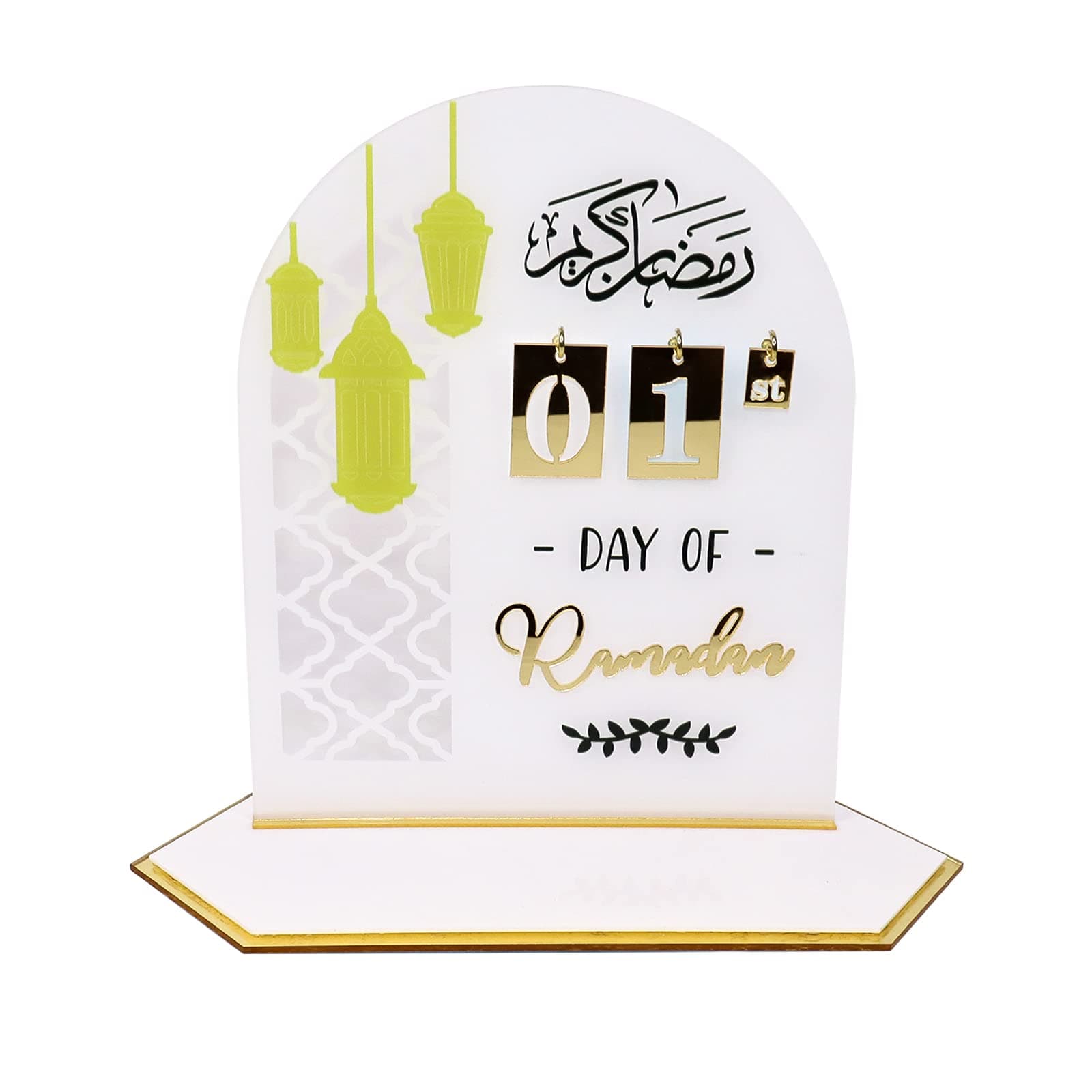 Ramadan Mubarak Advent Calendar 2023 DIY Countdown Calendars Eid Decorations for Home Ramadan Ornament Kids Gift White Arylic