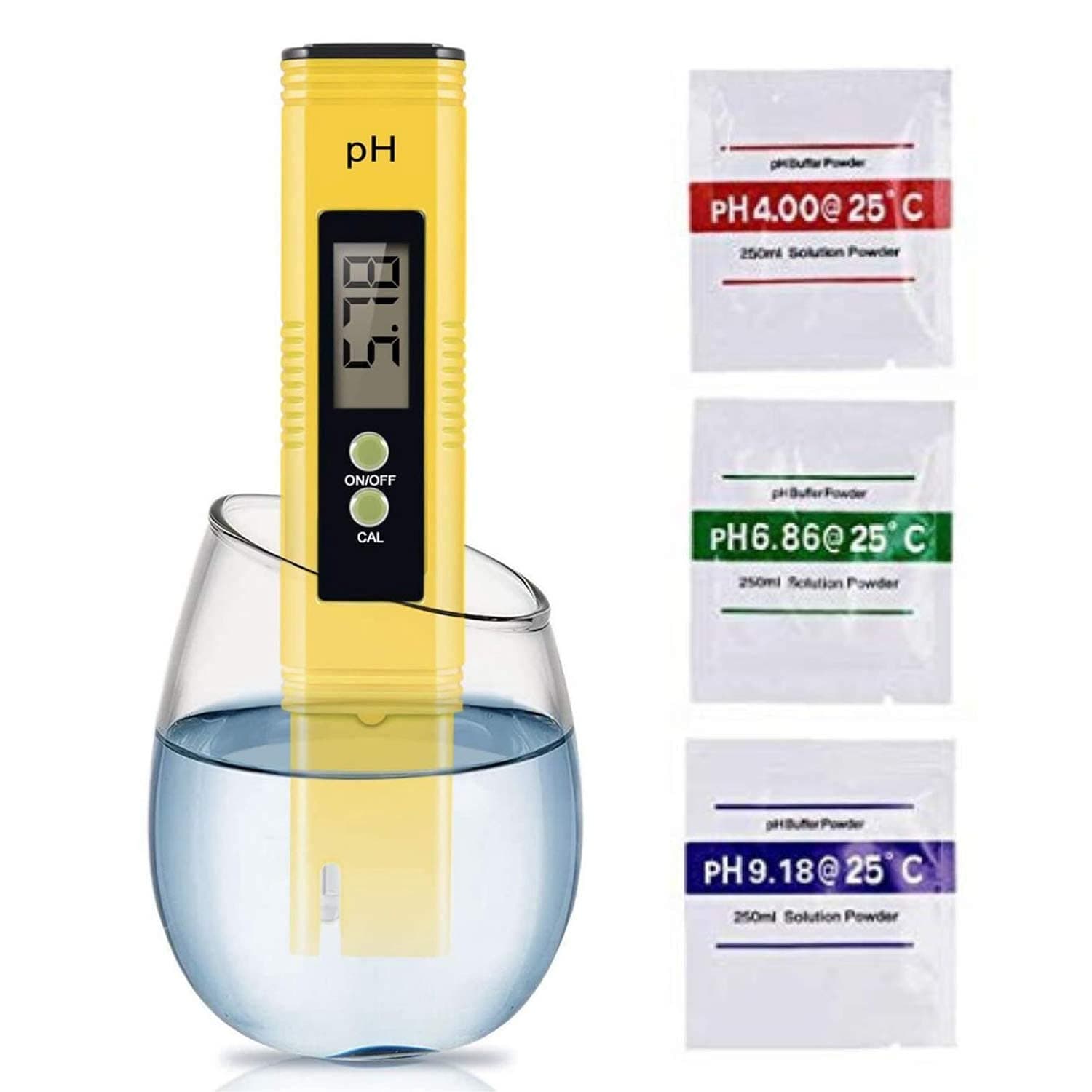 CSI INTERNATIONAL PH TDS Meter for Water Testing High Accuracy with 0.00-14.00 pH Tester Temperature and Water Quality Test (Yellow)