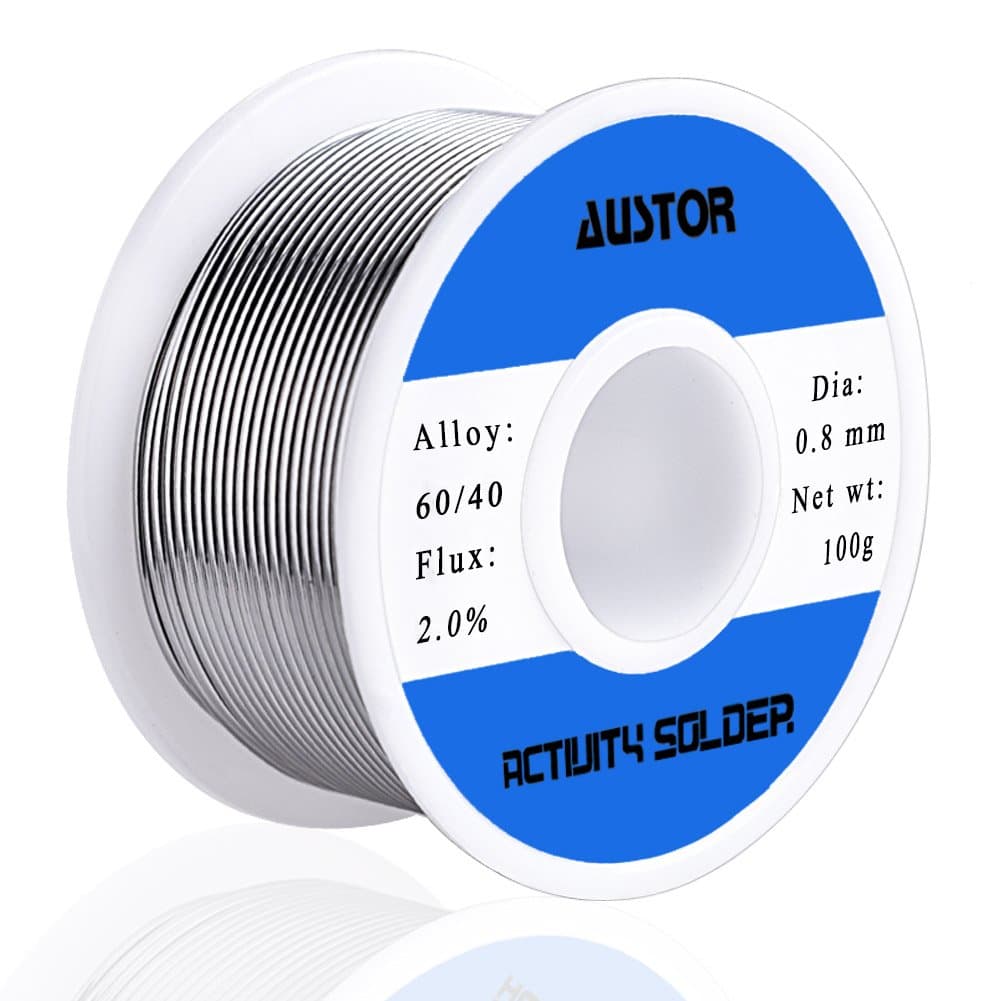 60-40 Tin Lead Rosin Core Solder Wire for Electrical Soldering (100g, 0.8mm)