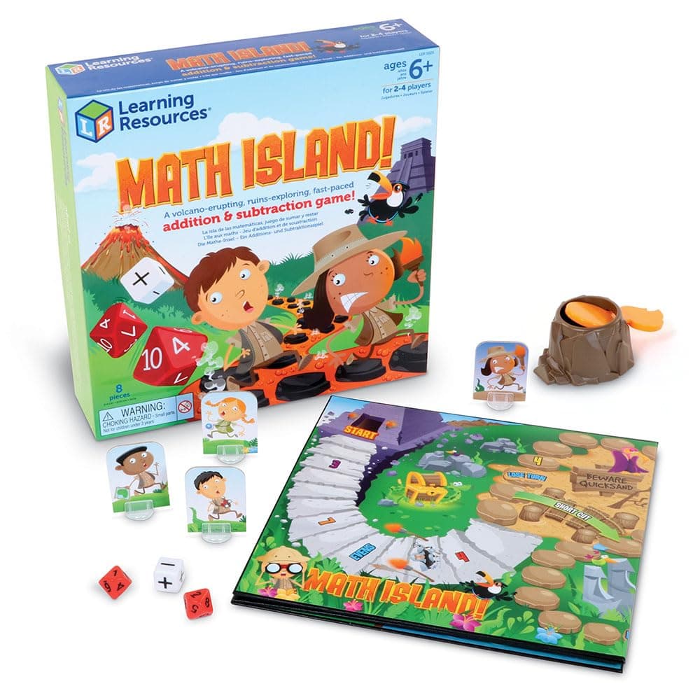 Learning Resources Maths Island Addition & Subtraction Game, Educational Games, for 6 Year olds, Teaching Toys, Children’s, Age 6+, LER5025, Multicolor