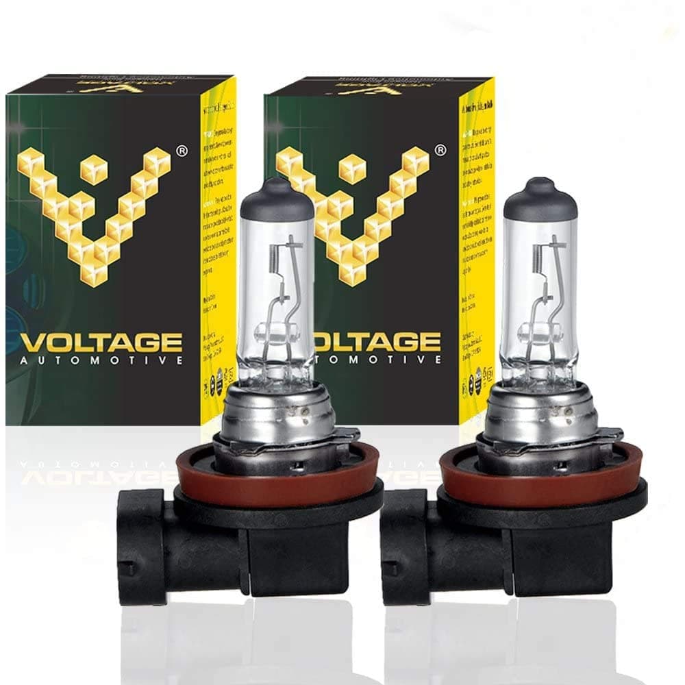 Voltage Automotive H11 Light Bulb (Pair) - Standard Halogen Replacement For High Beam Low Beam Fog Lights Driving Light