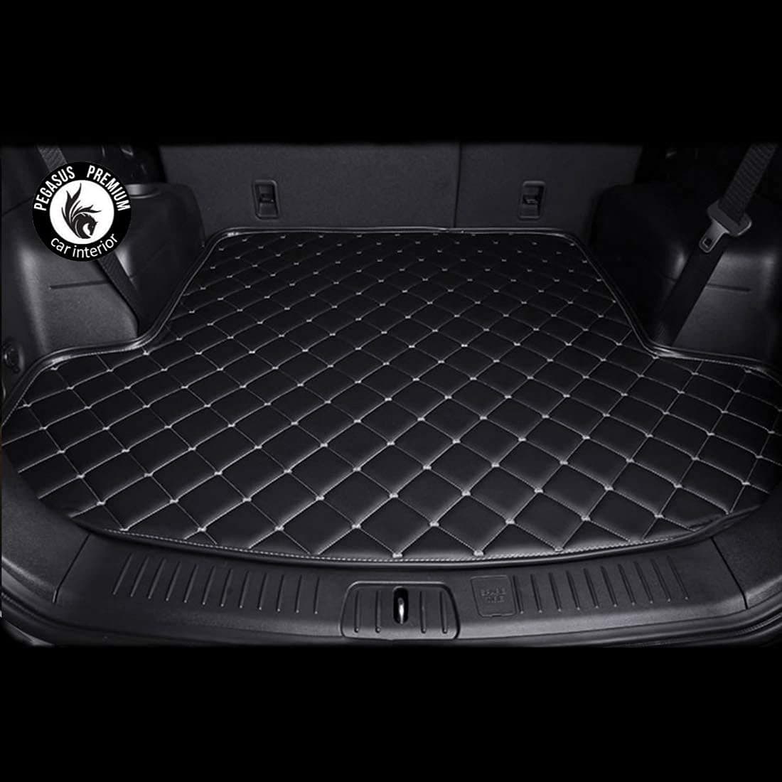 Pegasus Premium PU Leather Passenger Car Trunk/Boot/Dicky Mat for KIA Sonet (Black)