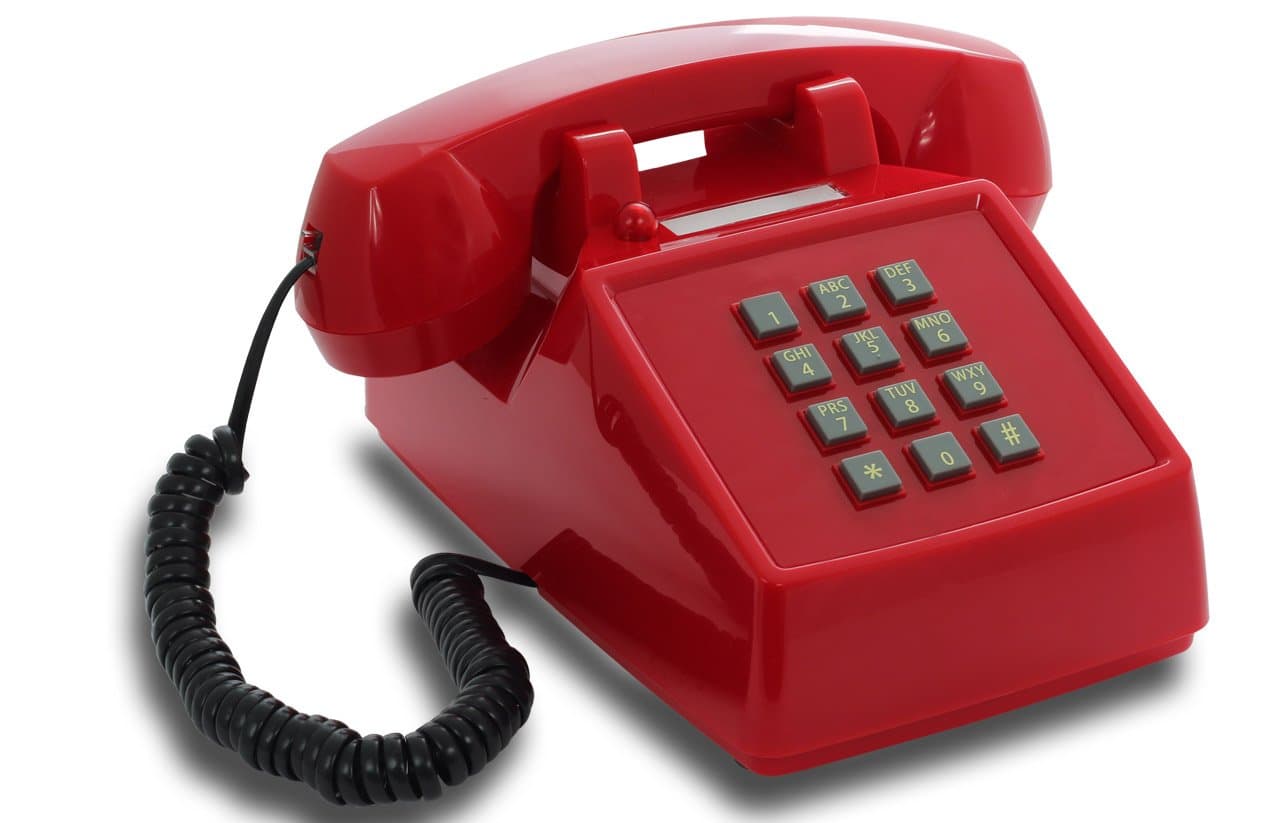 Opis PushMeFon Cable: The Old Fashioned Desktop Retro Telephone - Push Button Landline Phone in Vintage Style for Home Use in Red