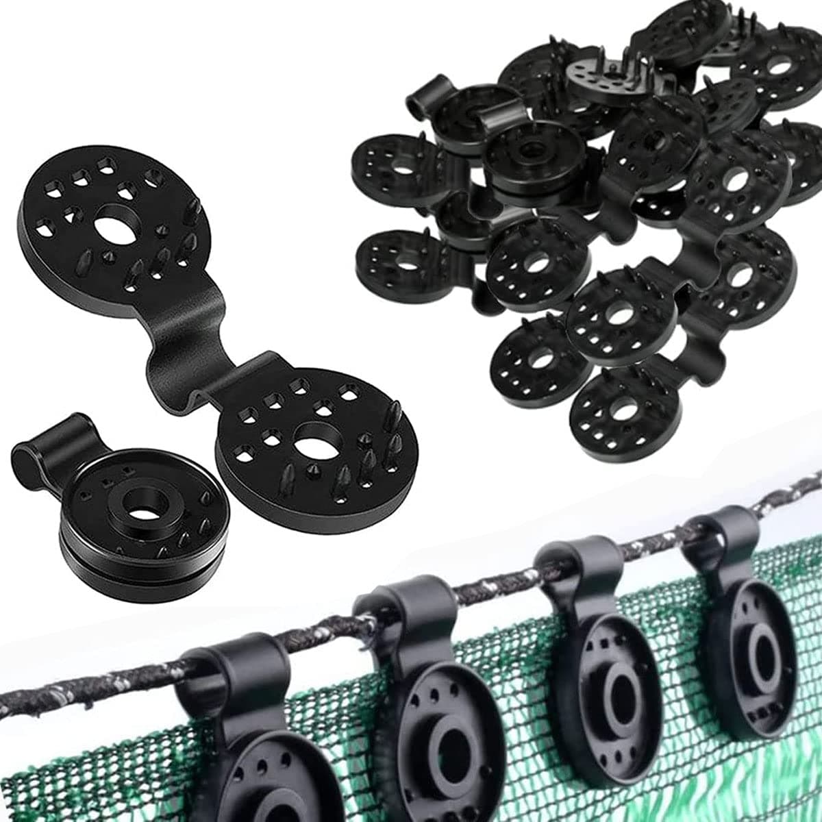 2023 New Shade Cloth Plastic Clips, Shade Cloth Heavy Duty Lock Grip, Shade Cloth Plastic Clips Mesh Clip, Shade Cloth Lock Grip, Shade Round Plastic Black Clips