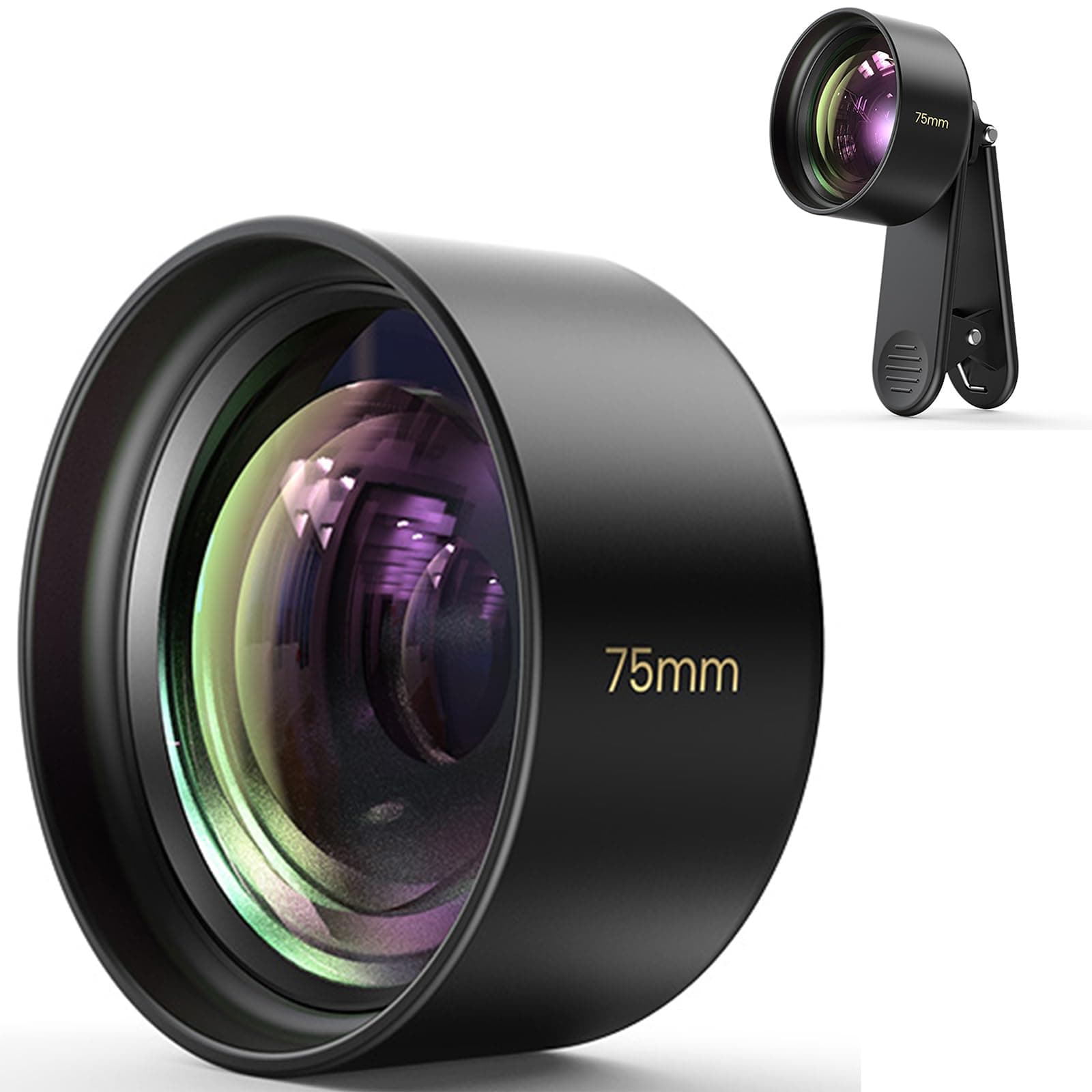 75mm Macro Lens for iPhone, Pixel, Samsung Galaxy, OnePlus, Huawei, and Other Phones, Phone Camera Lens Macro Lens Attachment for iPhone, Universal Clip Included