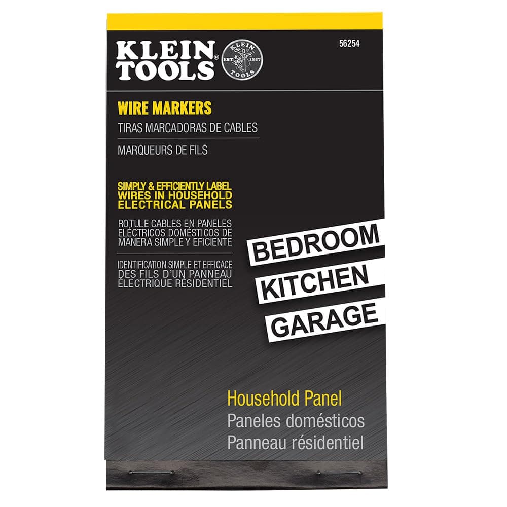 KLEIN TOOLS 56254 Wire Marker Book-Household Electrical Panel