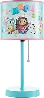 Gabby's Dollhouse Stick Table Lamp for Kids with Pull Chain