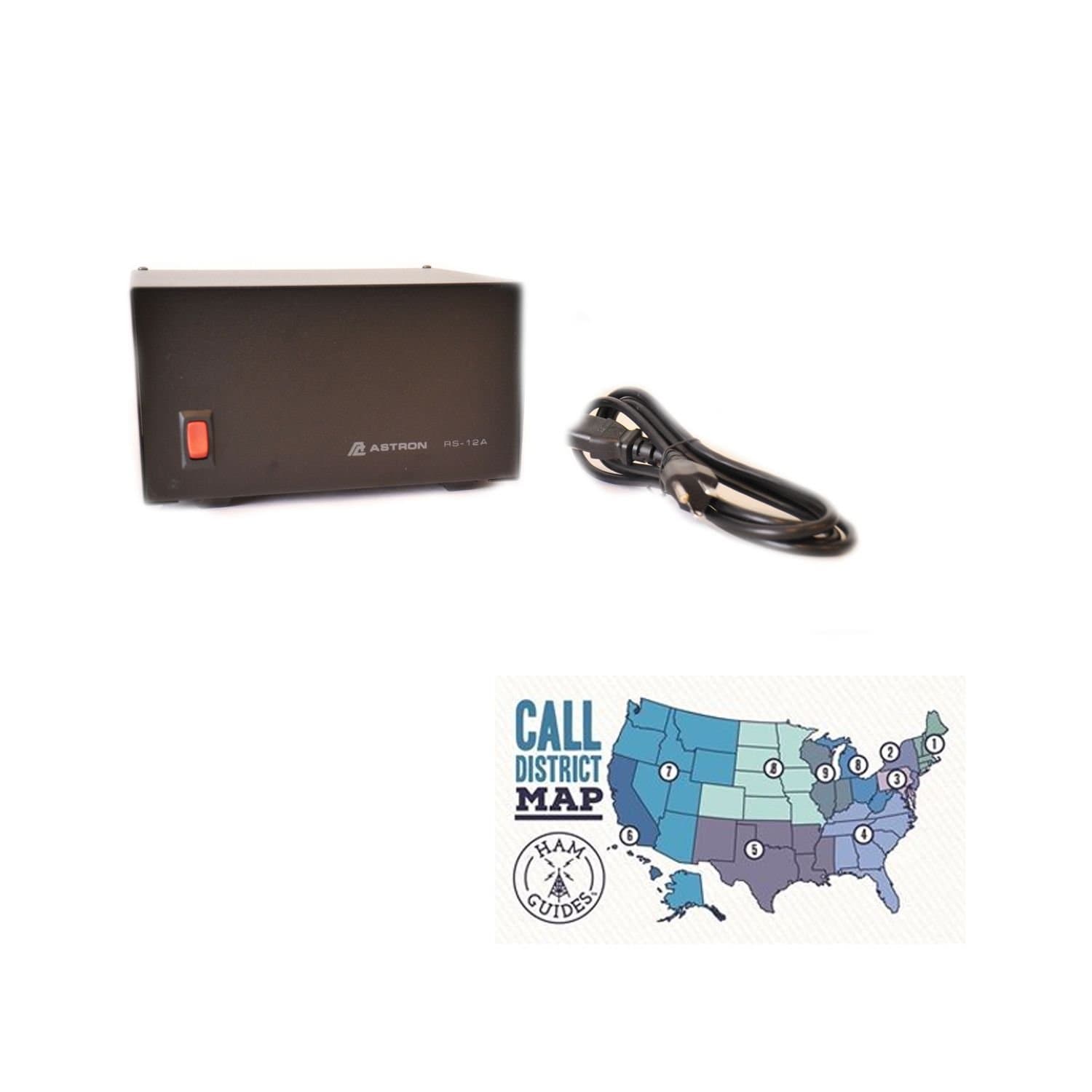 Bundle - 2 Items - Astron Linear Power Supply, 13.8V, 12A and Ham Guides TM Pocket Reference Card