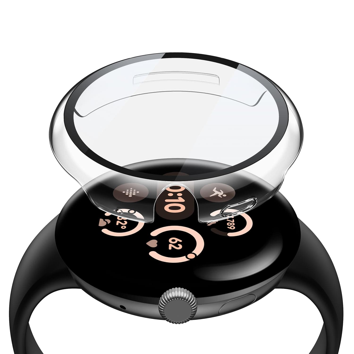 Misxi 2-Pack Hard PC Case Compatible with Google Pixel Watch 3 (2024) 41mm, Easy Installation Lightweight Ultra-Thin Protective Cover for Pixel Watch 3, Transparent