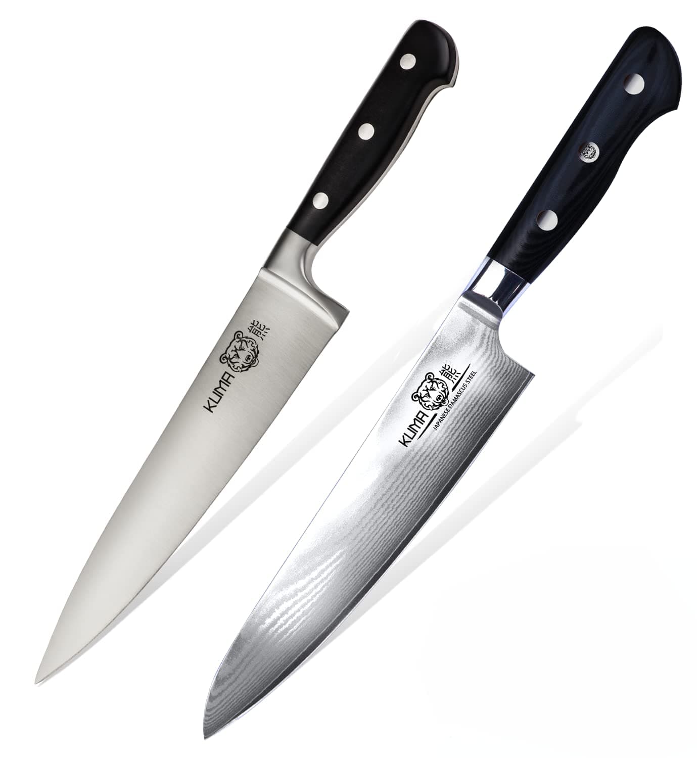 Japanese Steel Chef Knife Set [Bundle] – Razor Sharp 8-Inch Kitchen Knife Set w/Damascus Steel Japanese Knife & Stainless Steel Knife – Ultra Strong Kitchen Knives w/Knife Sheath