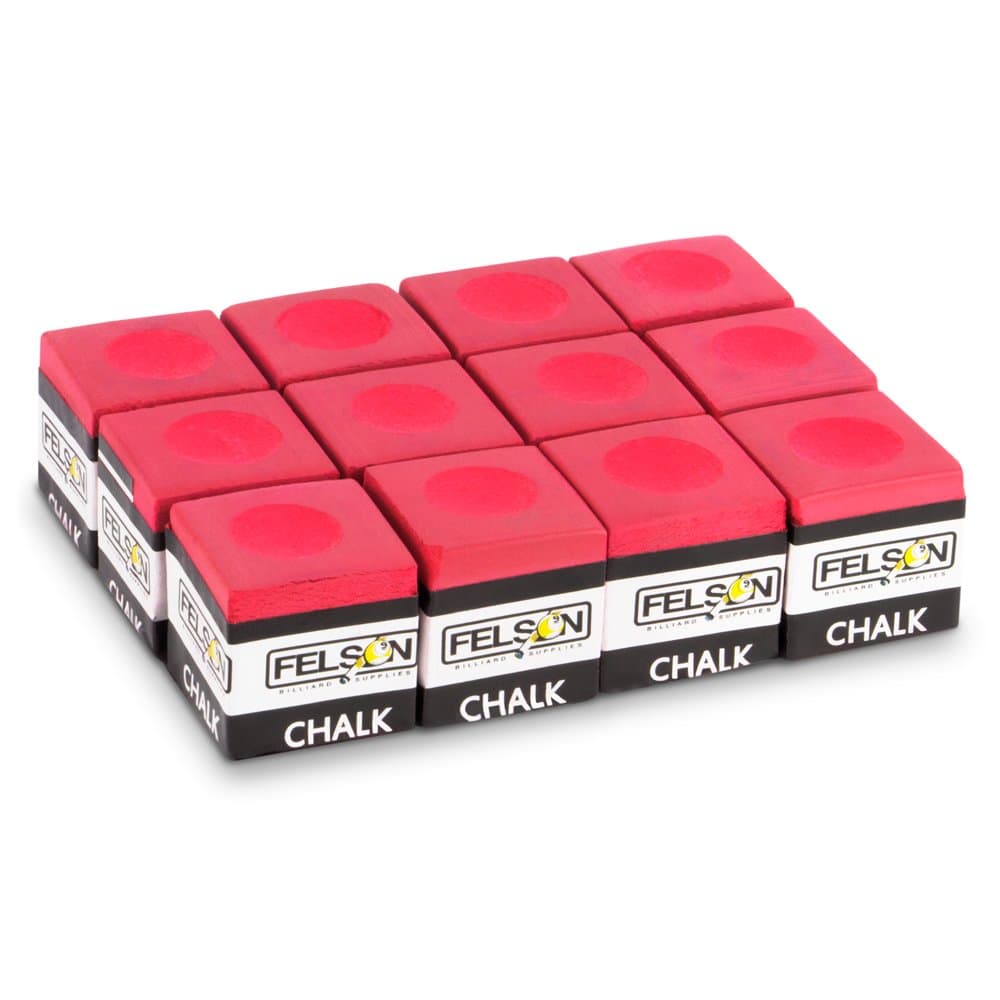 Pool Cue Chalk Cubes, 12-Pack - Table Billiards Stick Bulk Supplies, Equipment, Accessories - Games, Tournaments, Bars, Home, Sports & Hobbies (Red)