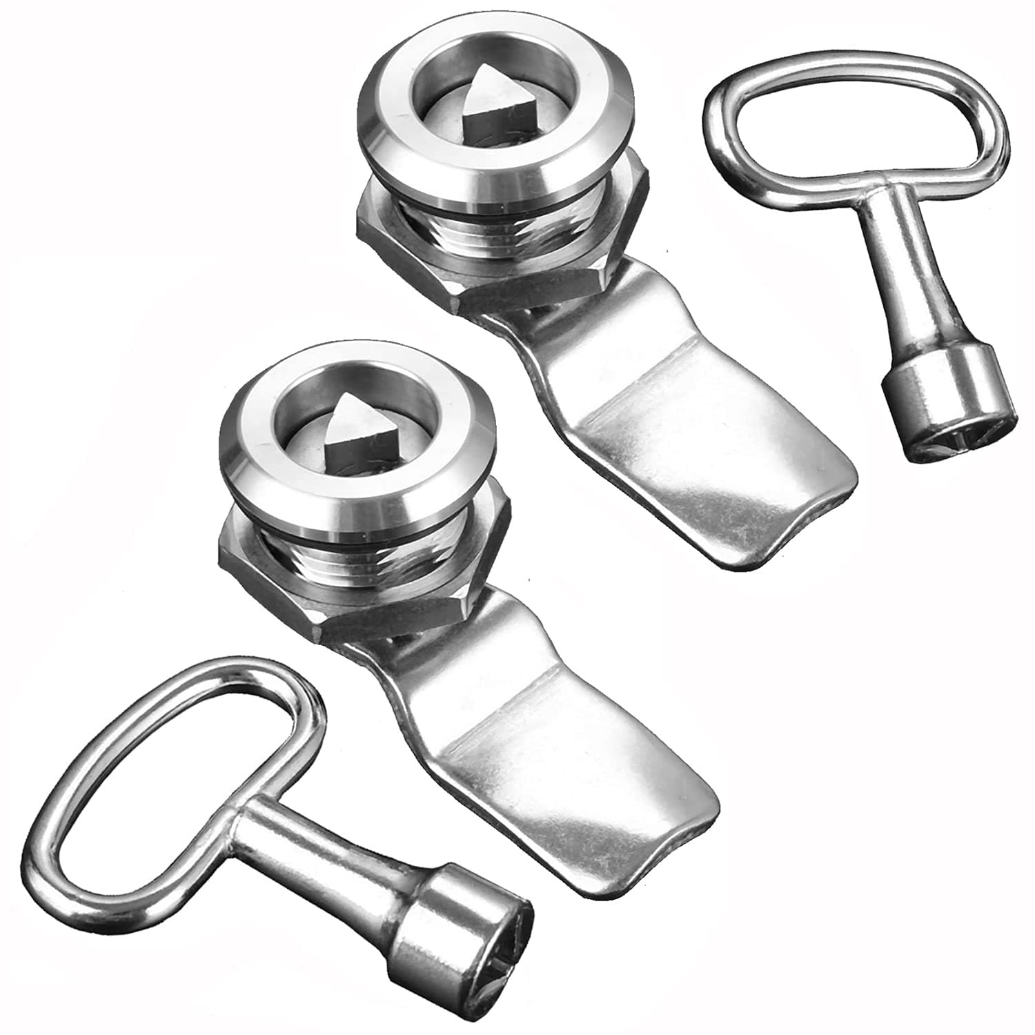 2PCS Electric Meter Box Lock with Triangle Key Gas Meter Box Post Box Lock, Threaded Cam Mailbox Cabinet Drawer Furniture Bin Locks with Triangle Key 18MM