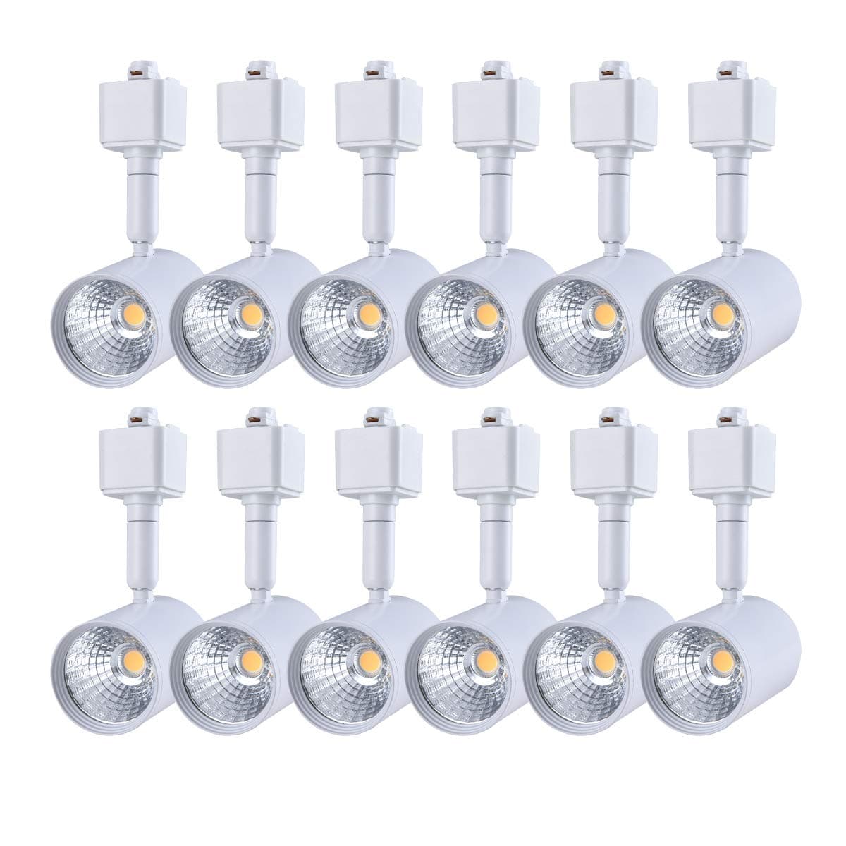 mirrea 12 Pack LED Track Lighting Heads Compatible with Single Circuit H Type Rail Ceiling Spotlight for Accent Task Wall Art Exhibition Lighting 6.5W White Painted (4000K Neutral White)