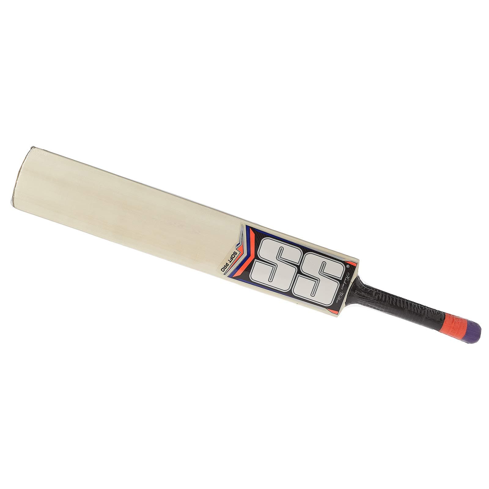 SS Sunridges Softpro Kashmir Willow Cricket Bat, Full Size, Black/Orange Handle - 10010037