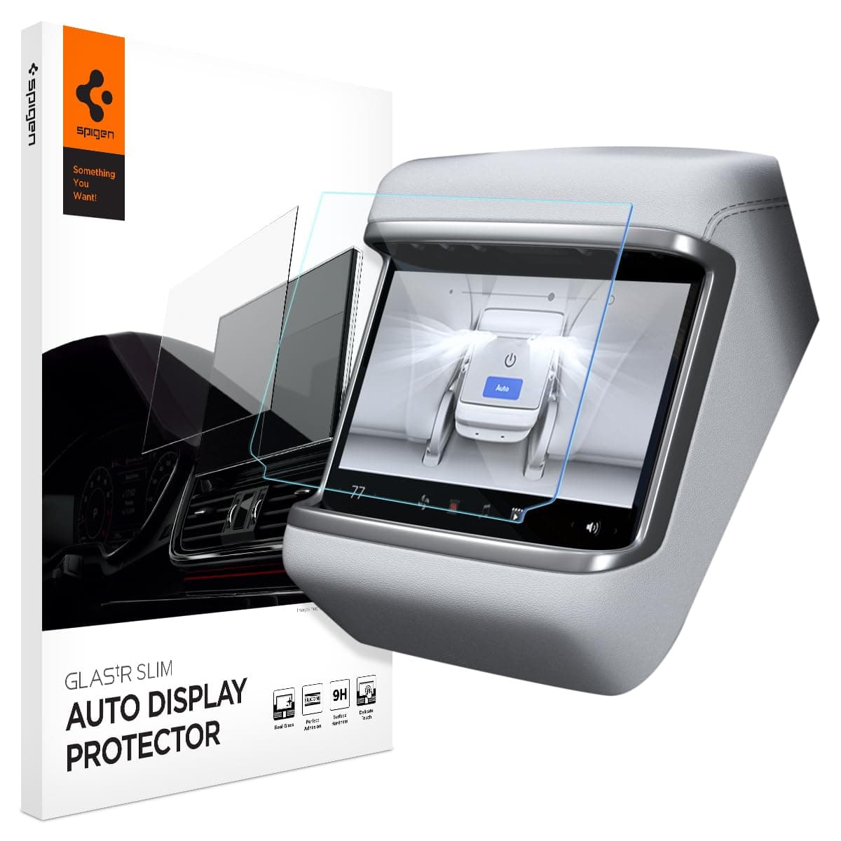 Tempered Glass Screen Protector [GlasTR Slim] designed for Tesla Model S (2023/2024/2025/2026), Tesla Model X (2023/2024/2025/2026) 9.4 inch Rear Touchscreen - Matte/Anti Finger Print