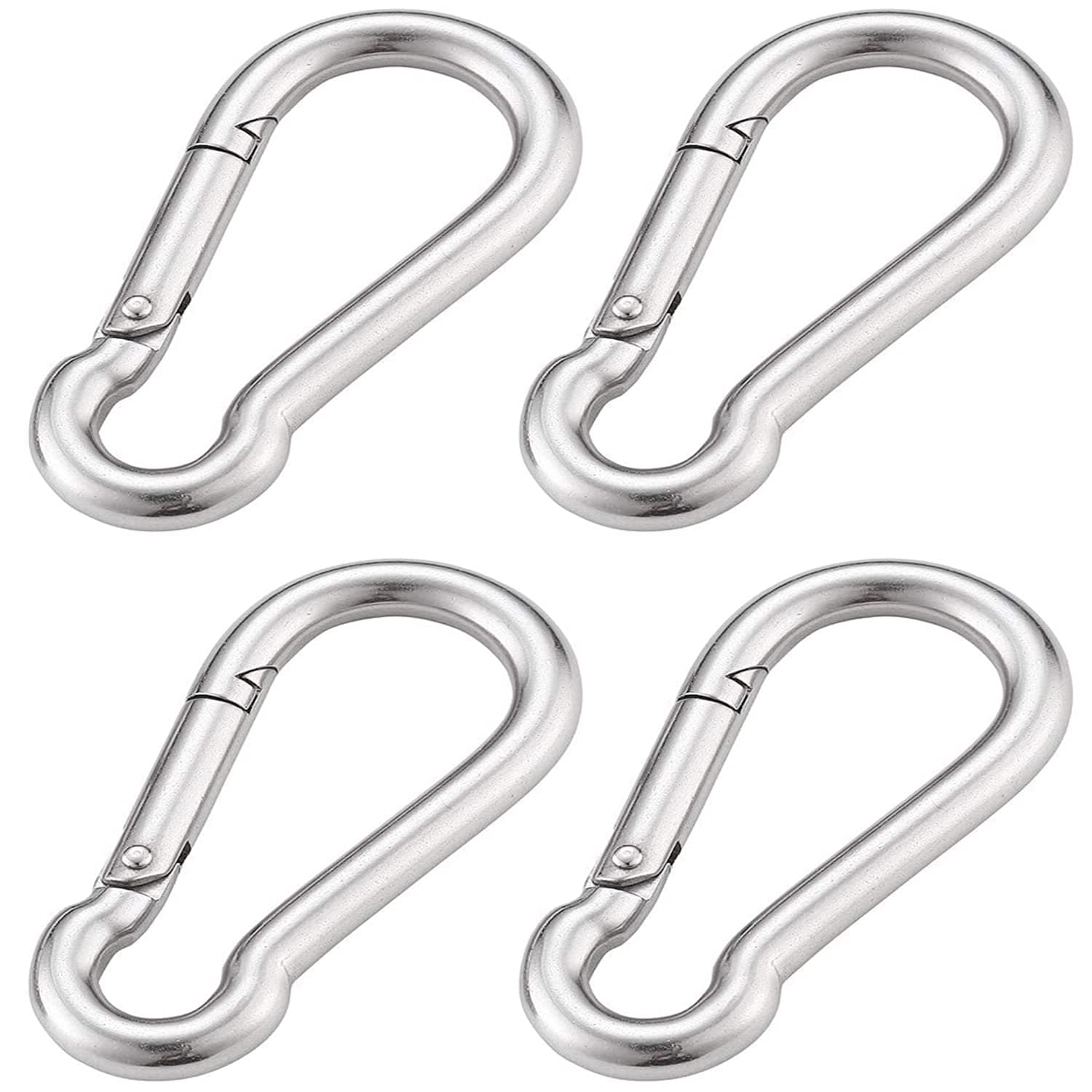 3 Inch Spring Snap Hook 304 Stainless Steel Quick Link Lock Fastner Hook for Boating and Heavy Duty Use, 265 lbs Maximum Capacity, 4 Pcs