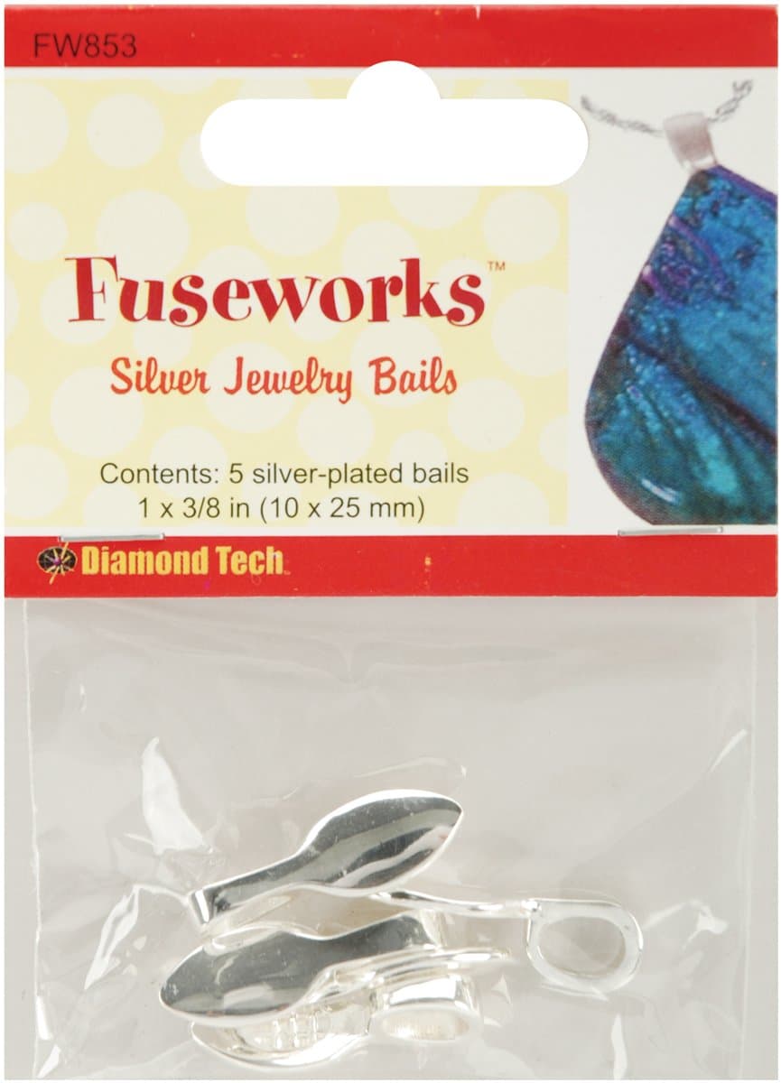 Fuseworks Large Silver Jewelry Bails, 5-Pack