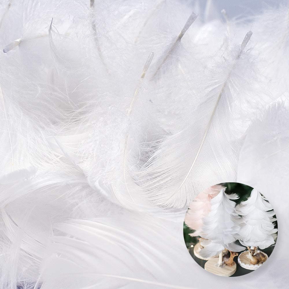 800 Pcs White Feathers Crafts Feathers Decorations Feathers, for DIY Dream Catchers Wedding Festival Party Lampshades Decorations